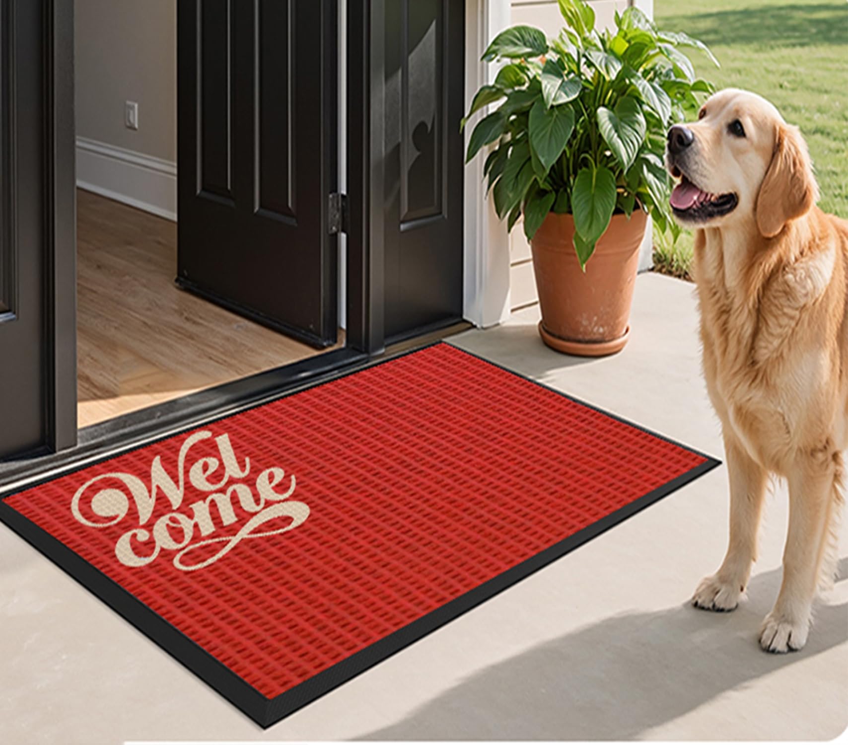 Alfombras Personalizadas con Texto y Logo para Entrada Felpudo Personalizado Exterior para Empresas Corporaciones Familia y Mascota,60x90cm