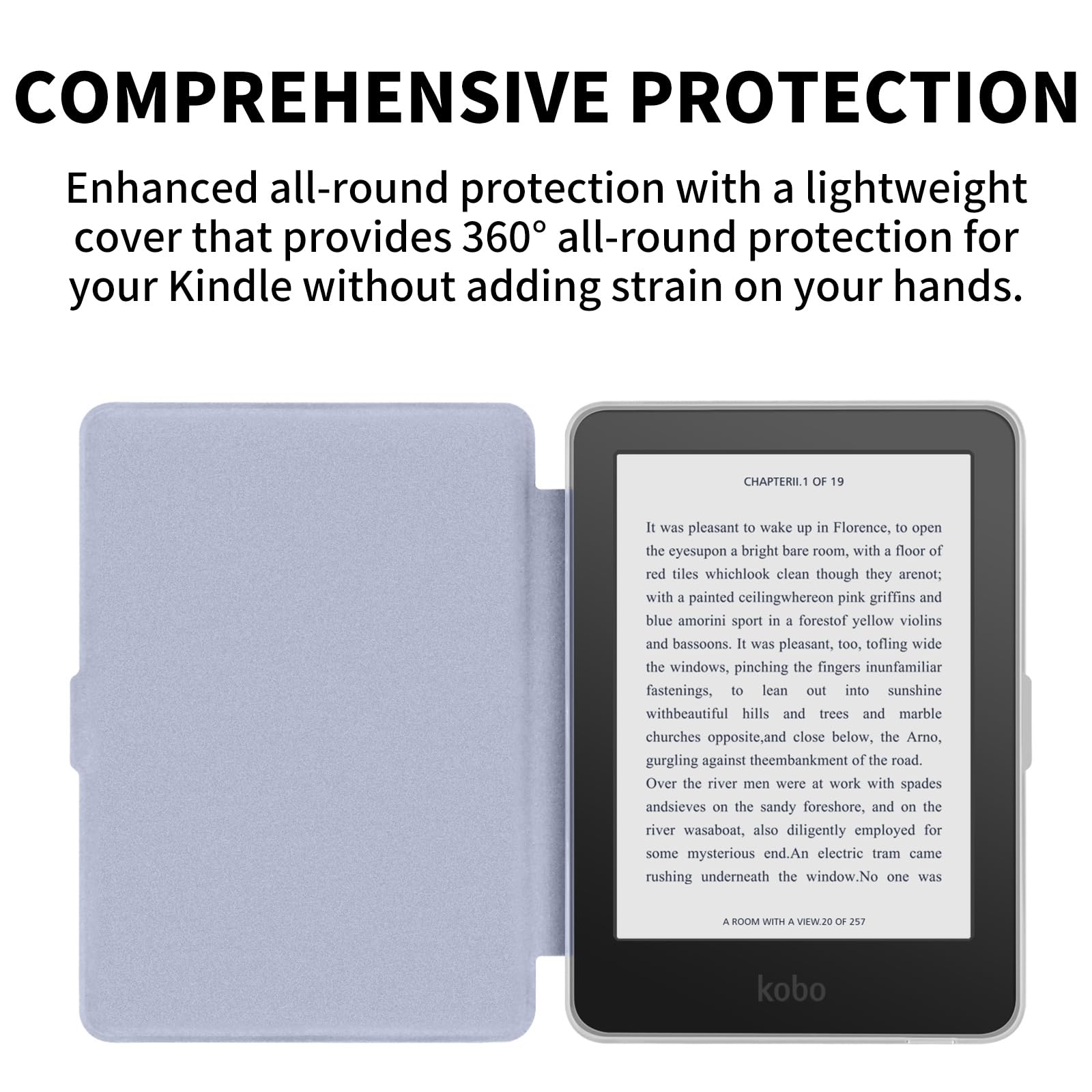 Custodia per Kobo Clara BW 2024 da 6 pollici, ultra trasparente, morbida e flessibile, in TPU trasparente, con funzione Sleep/Wake automatica, per Kobo Clara BW, grigio scuro