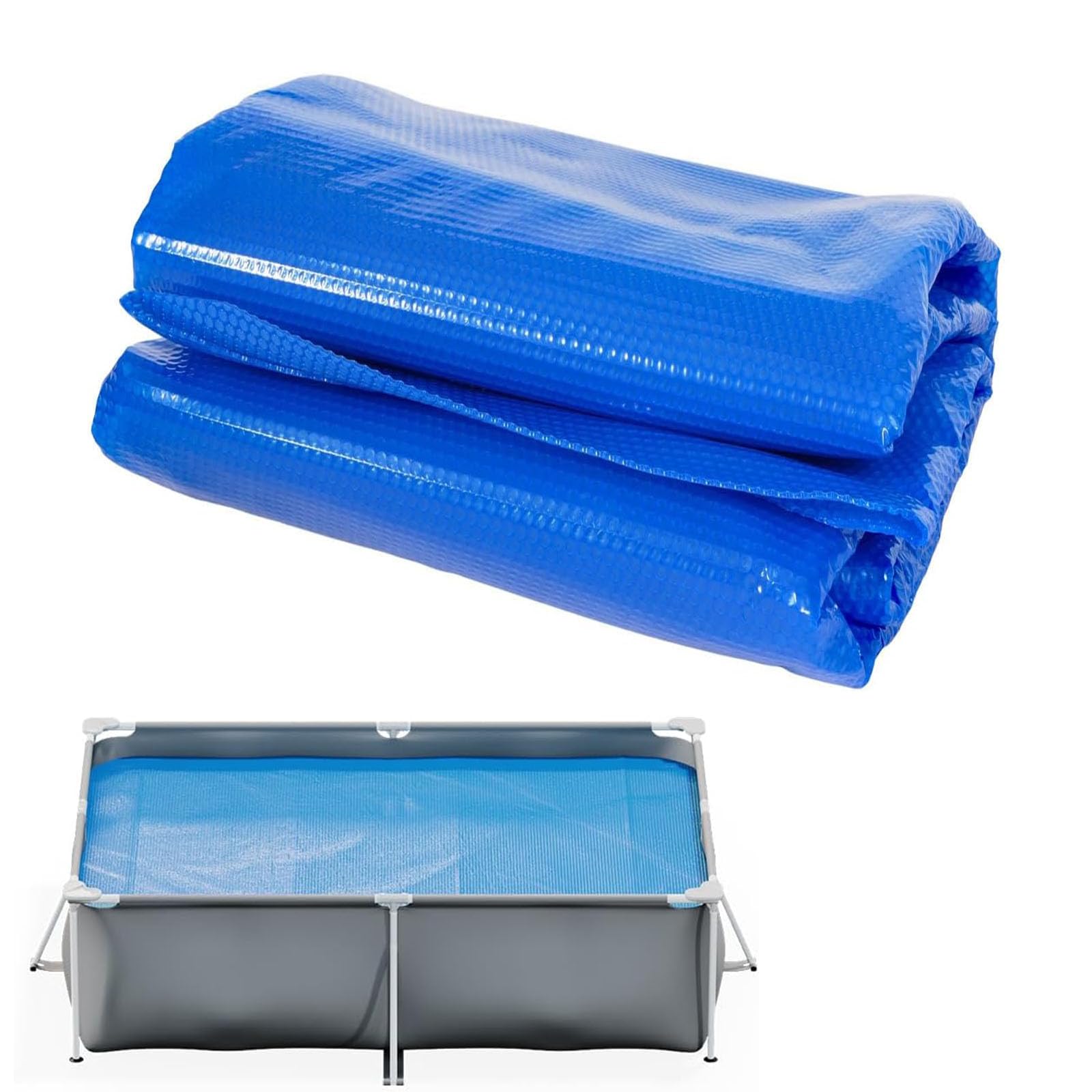 Cubierta Piscinas Manta Térmica 120 x 360 cm Manta Recortable a Medida Azul, Lona Térmica de Burbujas Rollo Recortable para Jardin y Piscinas, Azul