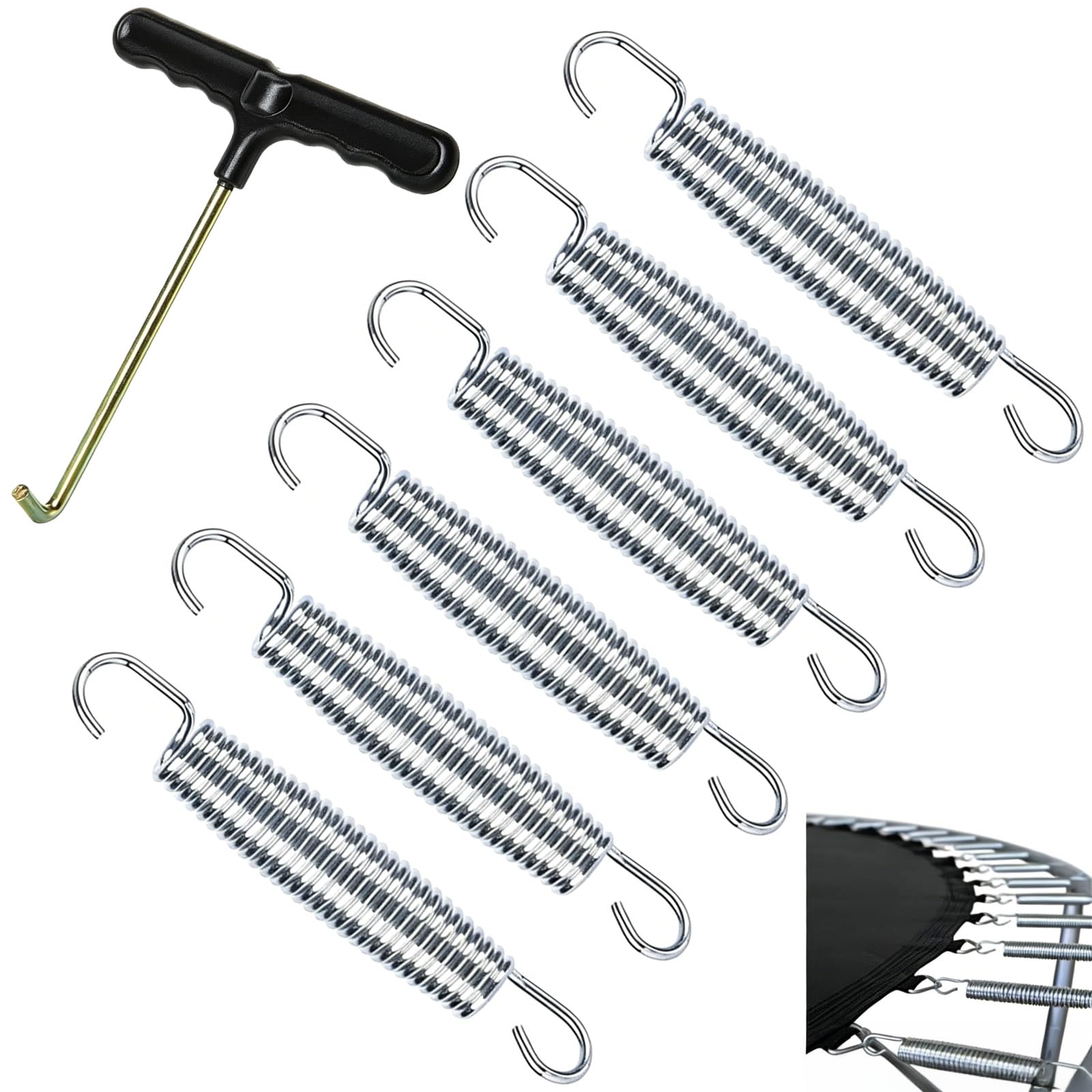 6Pcs Trampoline Springs + 1Pcs Pull Tool