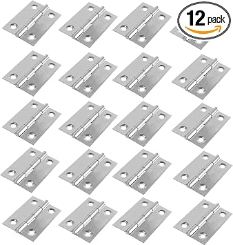 12PCS 1.77 Inch Folding Butt Hinges, Stainless Steel Cabinet Hinges, Small Door Hinges for Wooden Jewelry Box, Crafts, DIY, Drawer, Dressing Cabinet