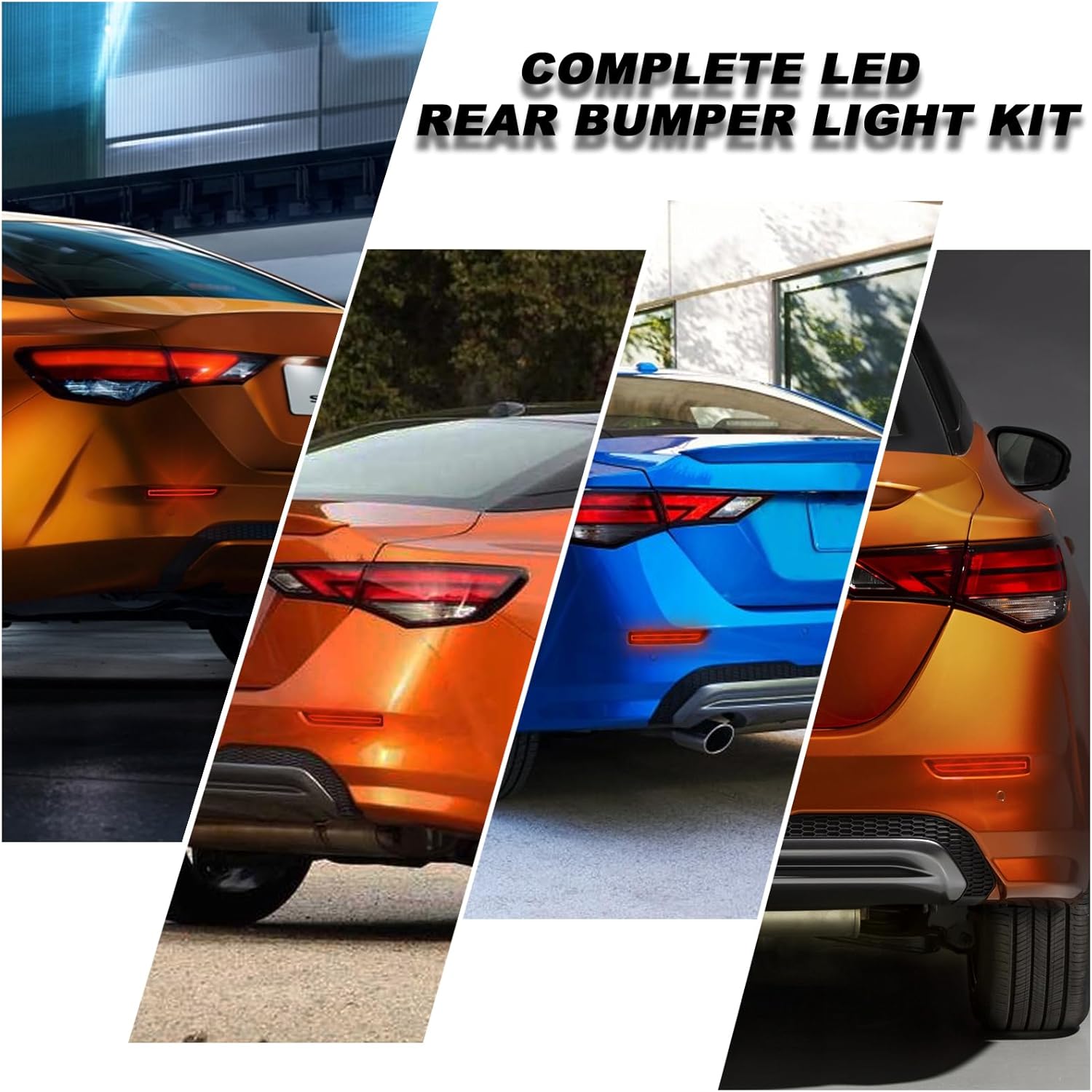 Smoked Rear Bumper Reflectors Lights Fog Brake & Tail Lamps Kit For 2015-2022 Nissan Murano | For Nissan Sentra | For Nissan Armada | For Nissan Leaf OEM Rear Bumper Reflectors Replacement
