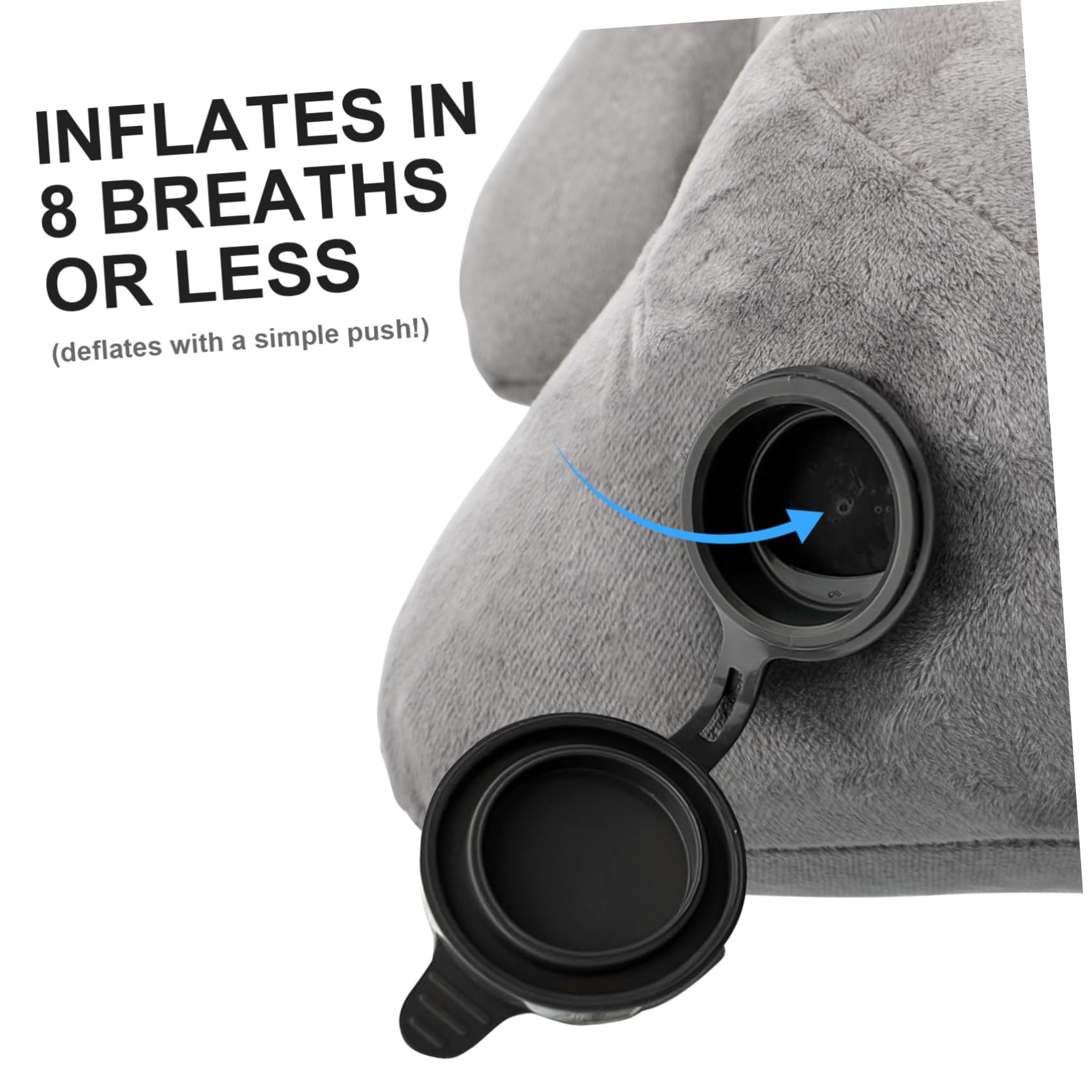 Gatuida Almohada de Viaje Cuello Inflable con Capucha para Soporte Cervical Coche o Avión Almohada de Viaje Inflable Cómoda