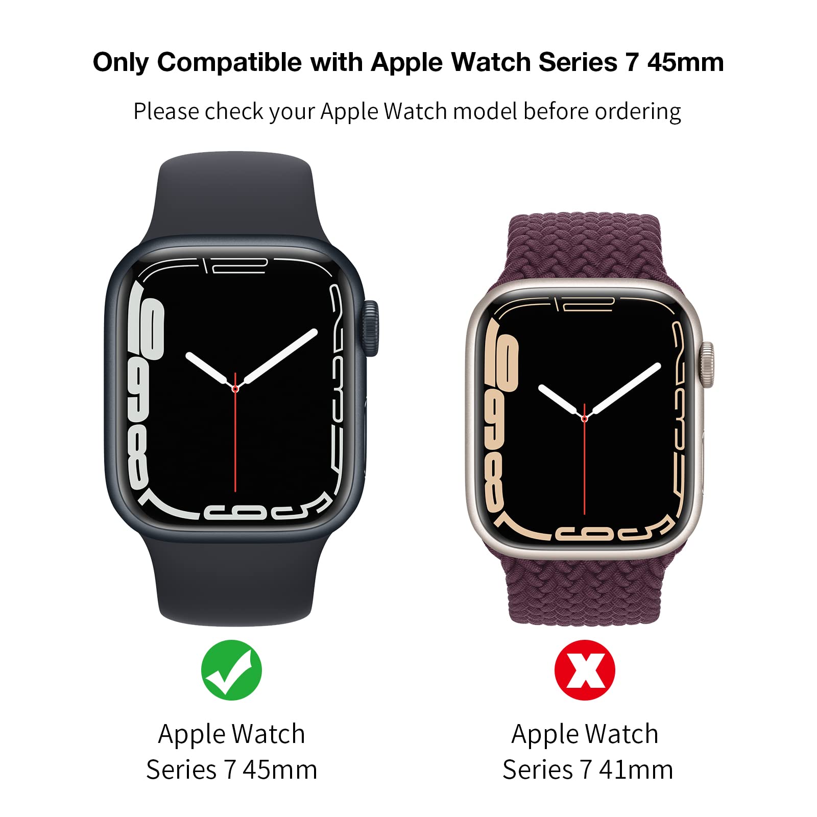 LK 2 Pezzi Cover per Apple Watch Series 7 Series 8 Series 9 45mm, Vetro Temperato Cover Custodia per iWatch 7/8/9 45mm, [Durezza 9H] [HD Clear][Senza Bolle] [Anti-Graffio]-black