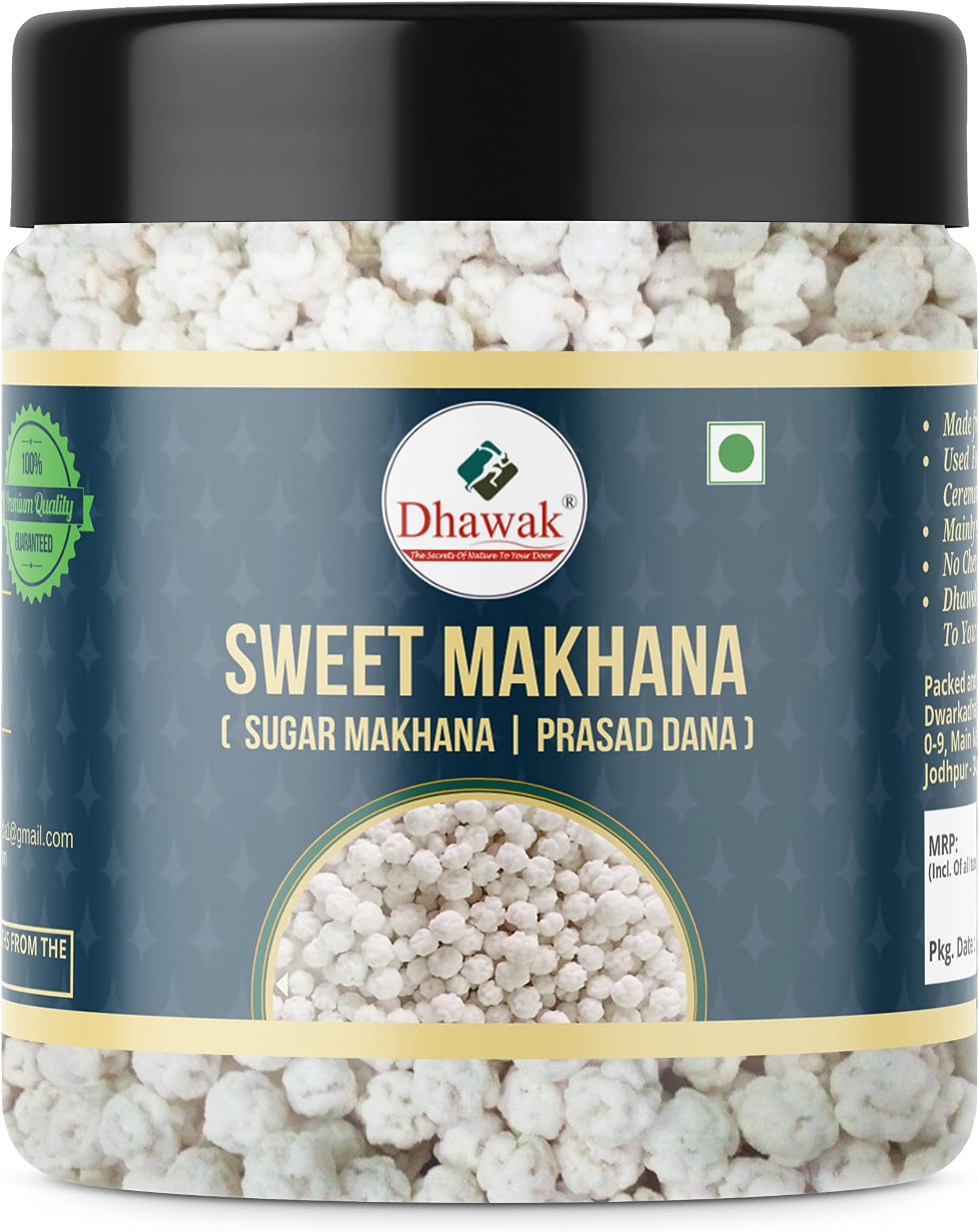 Dhawak Prasad Dana | Sweet MAKHANA Makundana | Rajasthani Sweet Sugar Balls | Traditional Prasad | Elechi Dana | Festival Sweets | Holy Offerings | Pure Prasad | Indian Sweets - 400 gm