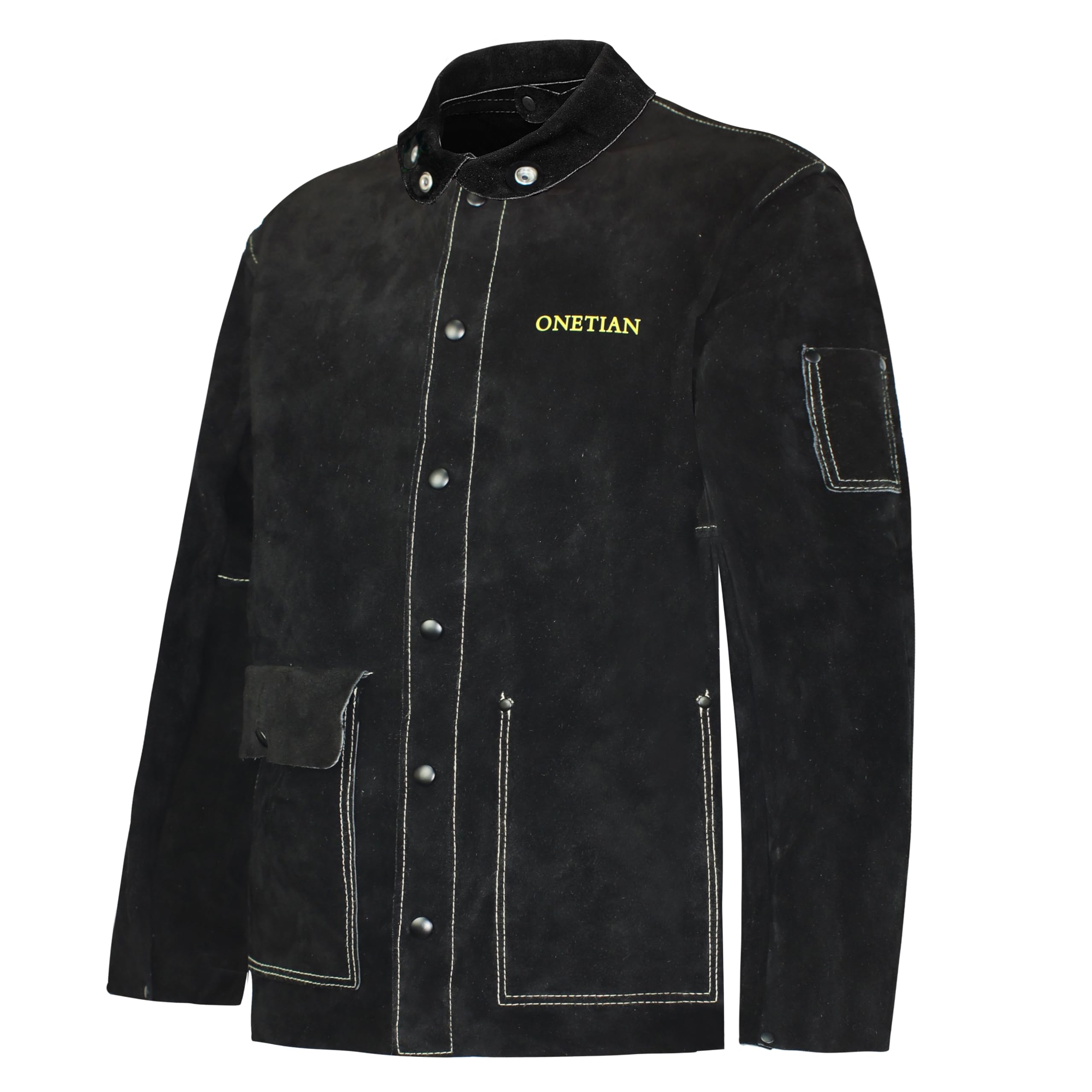 Chaqueta de soldadura de cuero,Abrigo de seguridad resistente,Resistente al calor y a las llamas
