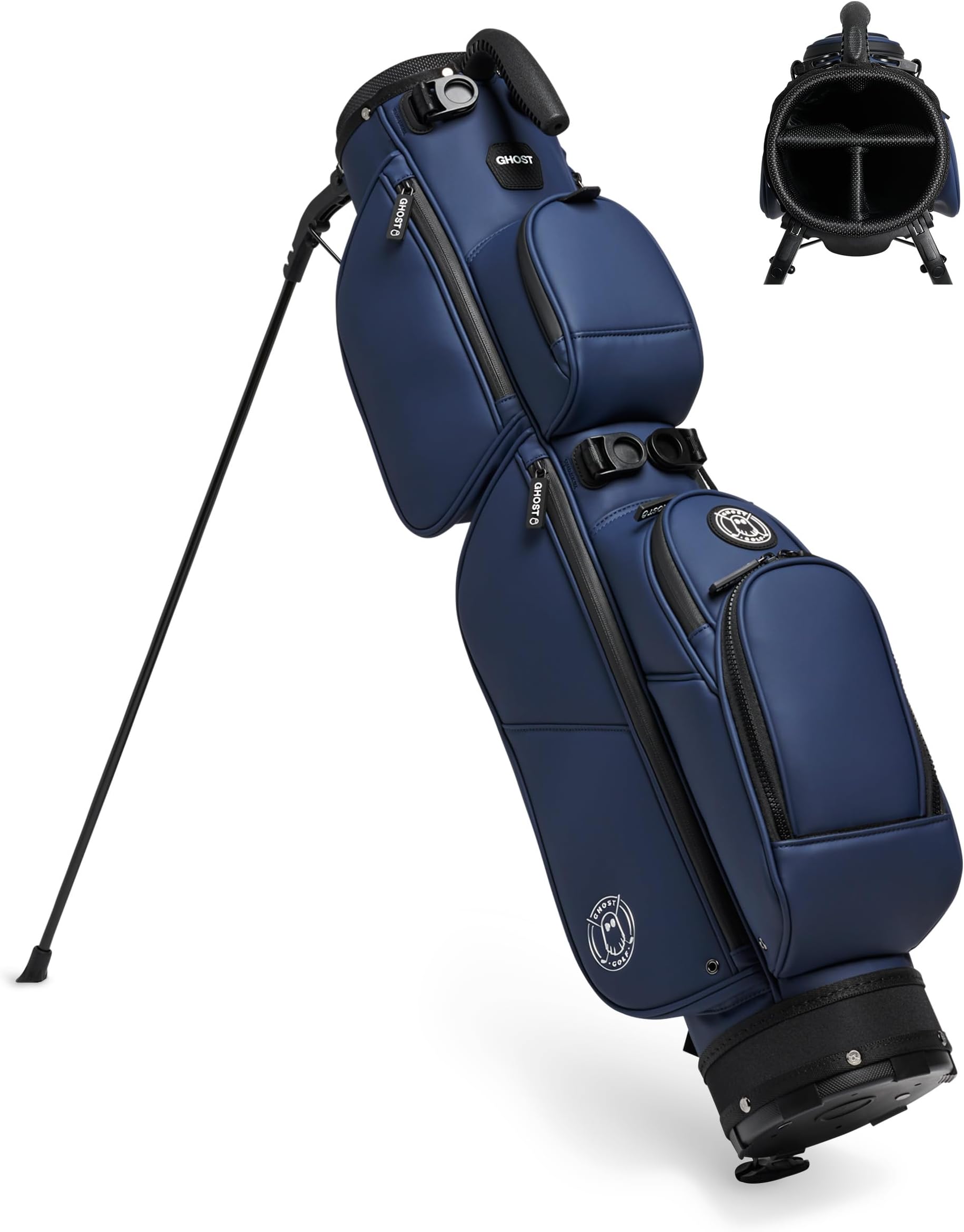 Ghost Golf Stand Bag - Lightweight Golf Bags for Men & Women, 3-Way Dividers with Premium Materials & Magnetic Pocket - Ideal for Walking, Par 3 Courses, and Driving Range