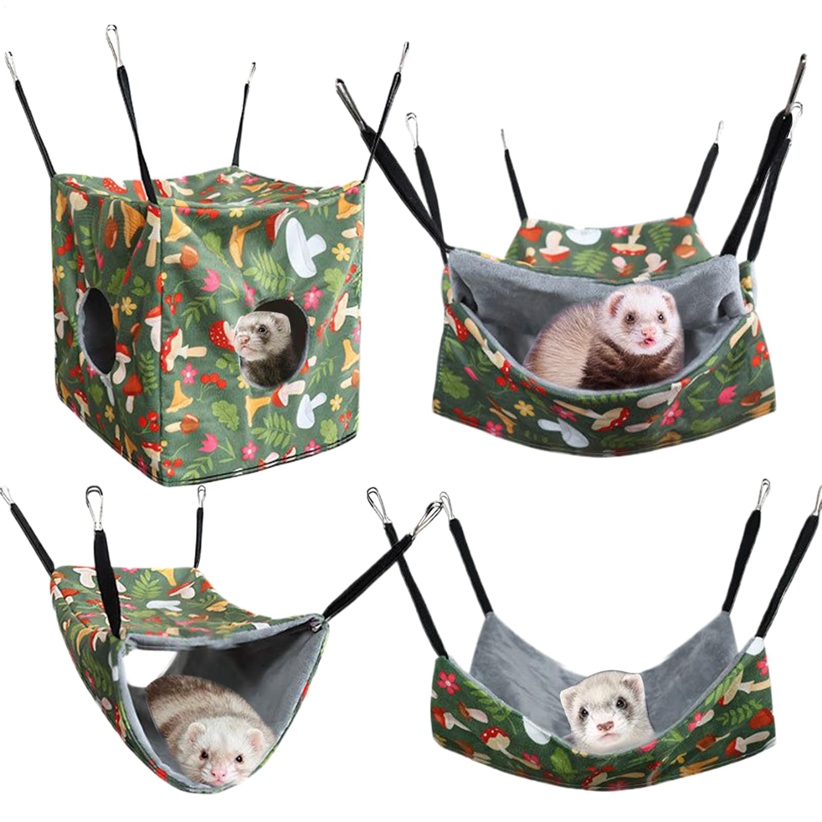 Hamster Hamac pour Cage | Hamac Tunnel Respirant pour écureuil – Accessoires de Cage pour Animaux de Compagnie, lit de Couchage antidérapant pour Petits Animaux pour Hamsters, écureuils