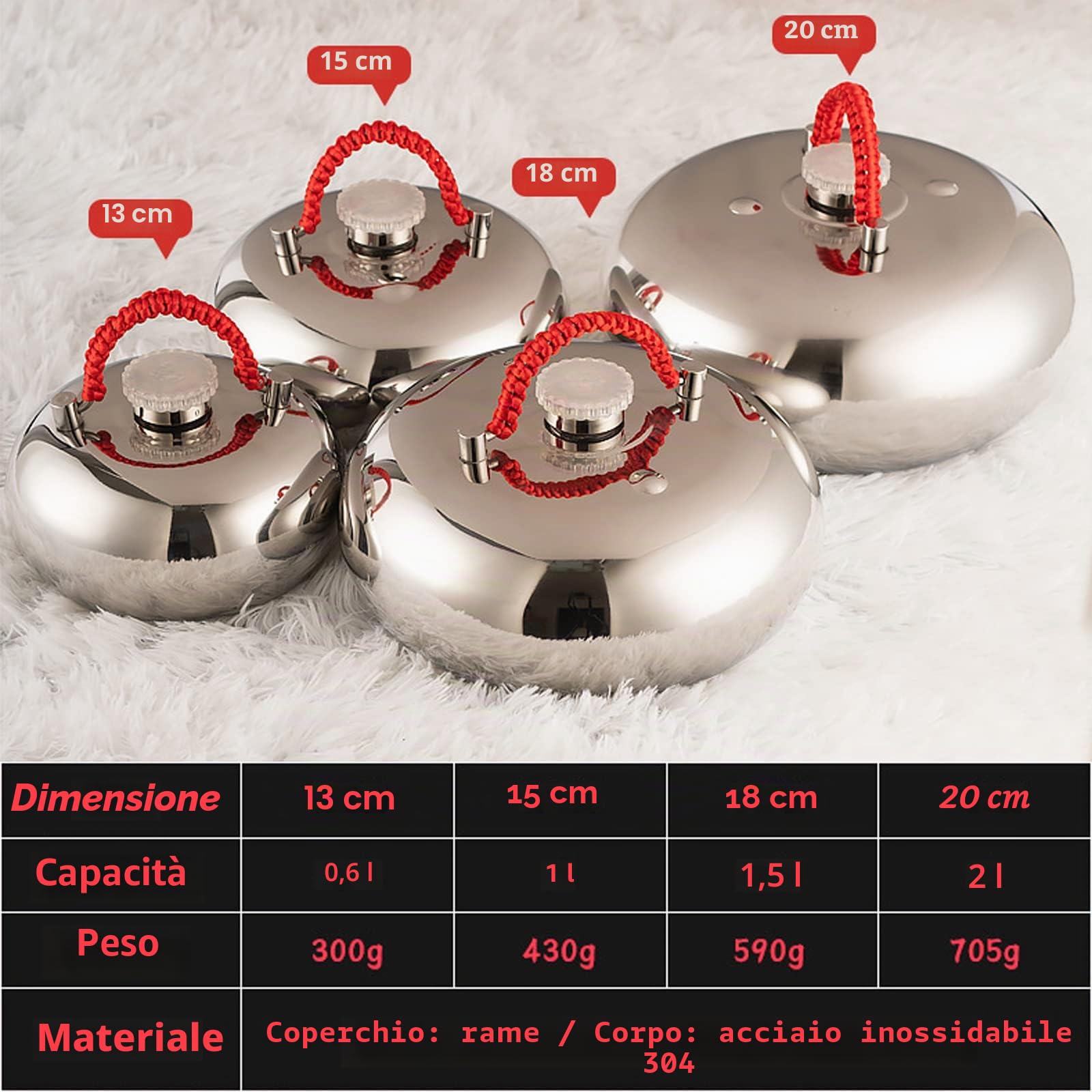 Borsa D Acqua Calda In Acciaio Inossidabile con Morbida Copertura, 0,6L 1,5L 1L 2L Borsa Acqua Calda Fatta A Mano, Bowl Acqua Calda Durevoli e A Prova di Perdite per Dormire e Scaldino Mani,2L