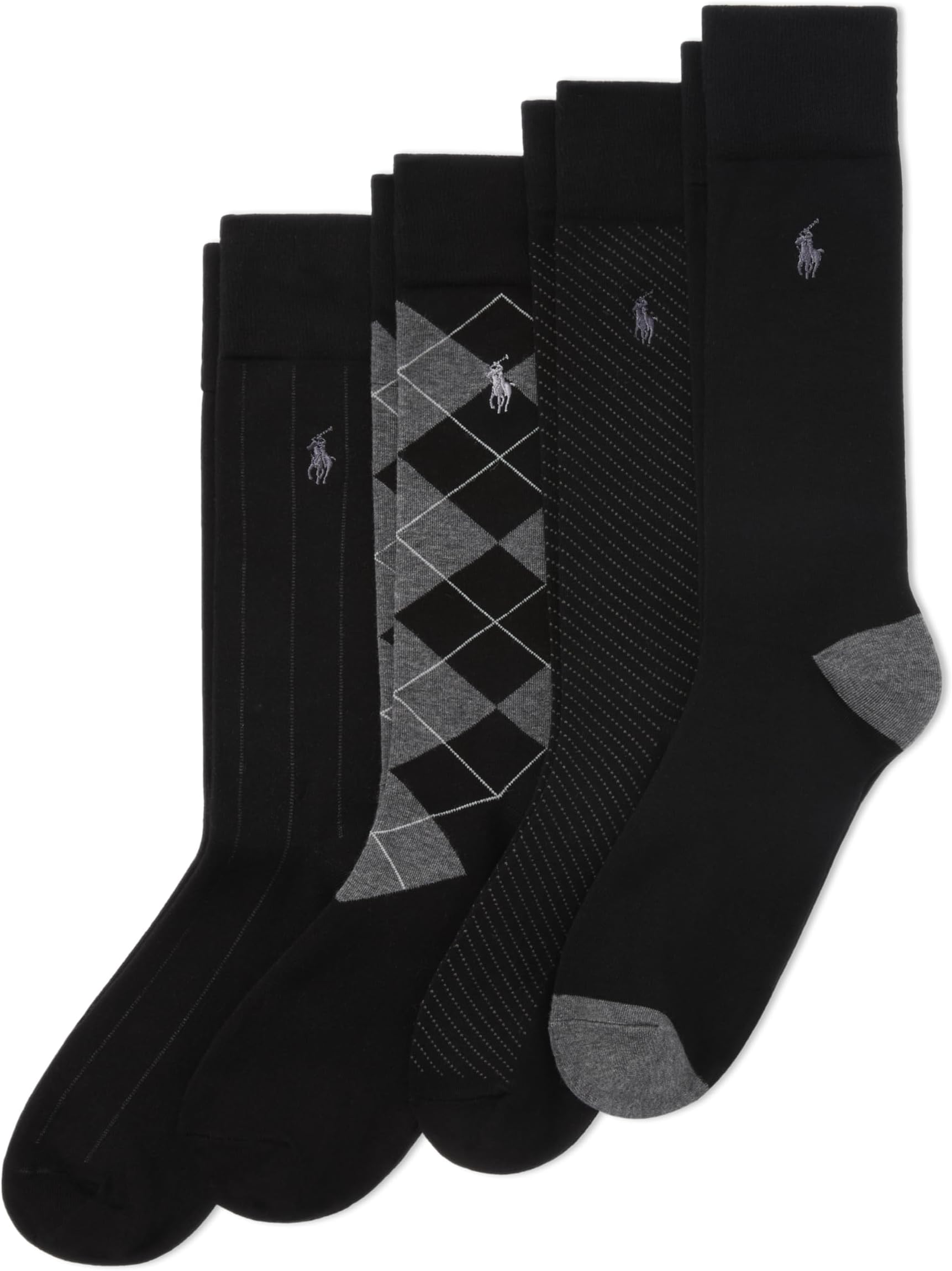 Men's Assorted Pattern Dress Crew Socks (4-Pack)
