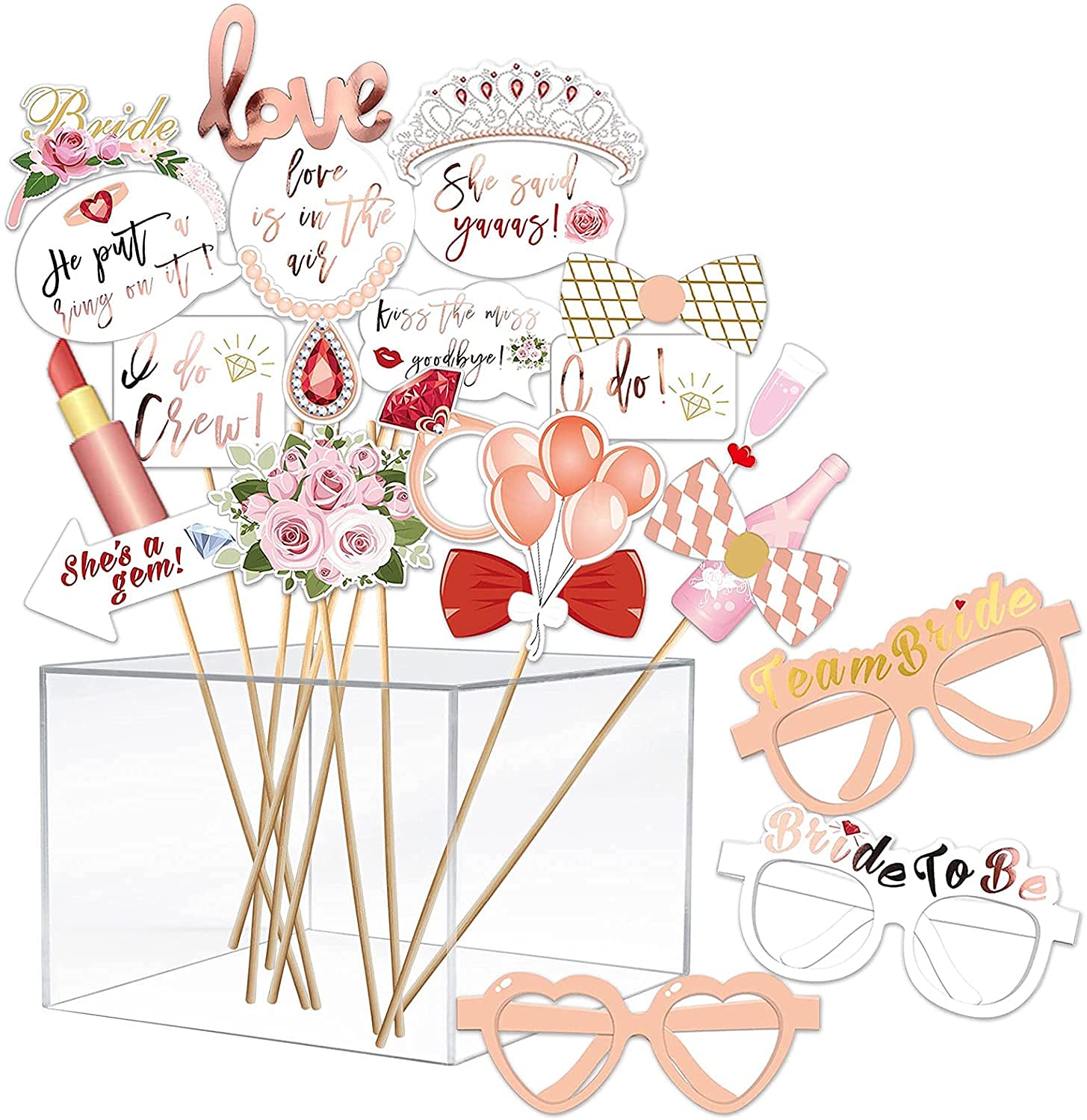 Accessori Foto Per Matrimonio - 23 Pezzi Per Addio Al Nubilato E Feste