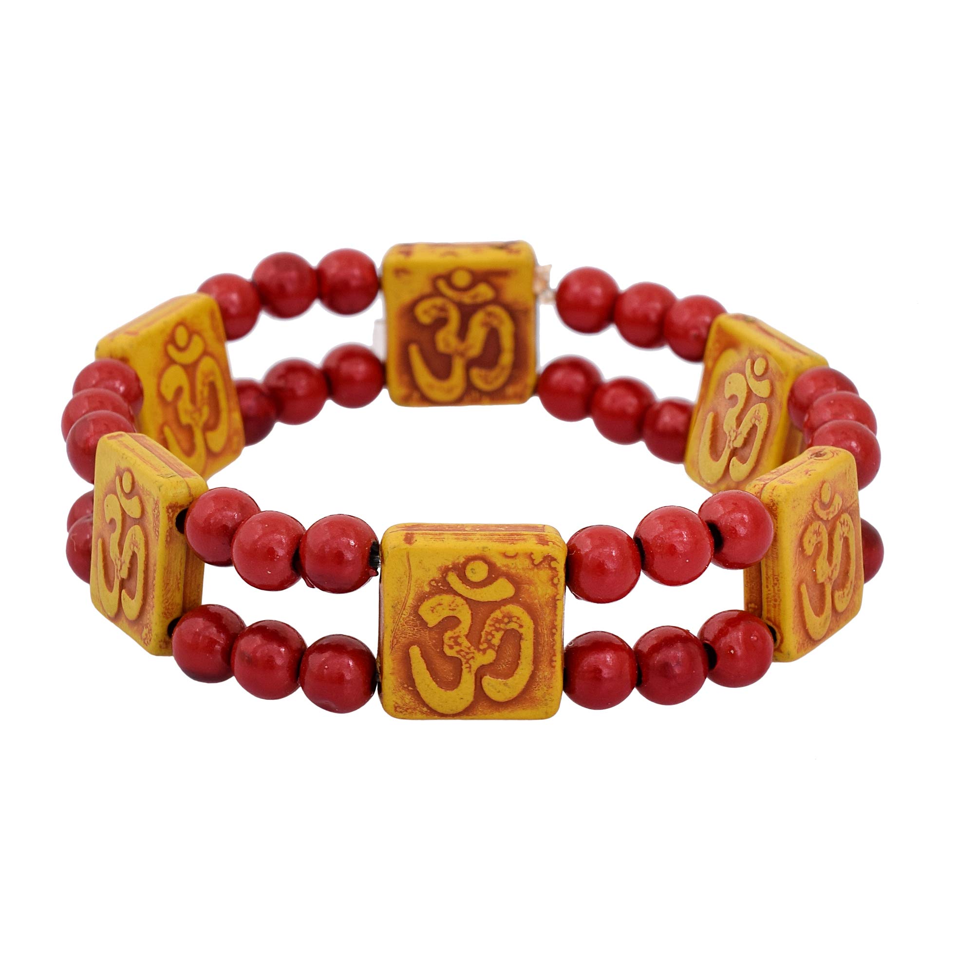 Memoir Red Bead Om Stretch elastic, free size Hindu Jewellery Bracelet Men and Women spiritual (B07HXYFR3Q) Amazon Price History, Amazon Price Tracker