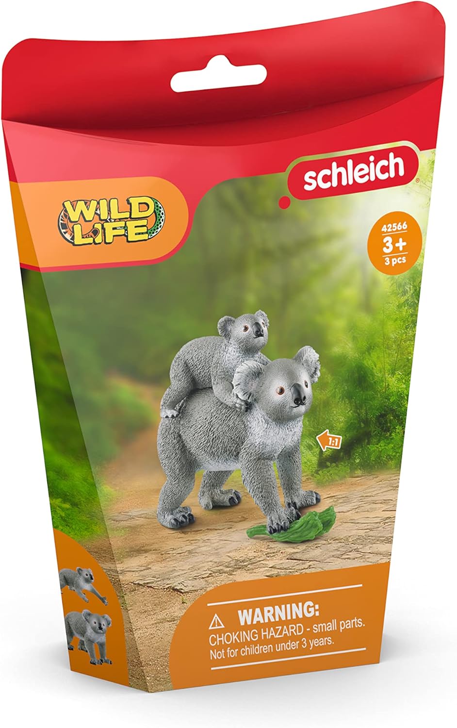 Schleich Wild Life 3pc. Koala Mother and Baby Koala Figurine - Authentic and Highly Detailed Animal Toy, Durable for Education and Fun Play, Perfect for Boys and Girls, Ages 3+