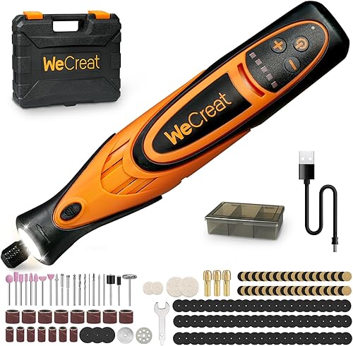 Miniatura 1 de Kit de herramientas rotativas inalámbricas, herramienta eléctrica múltiple de 5 velocidades de 25000 RPM con batería recargable USB de 7.4 V 1.1 Ah