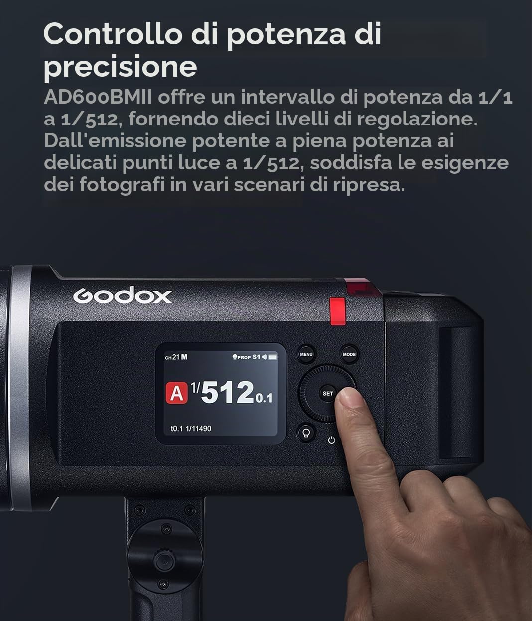 GODOX AD600BMII AD600 BM II 600 W Flash Bowens Mount Flash Speedlite per esterni, 2,4 G Wireless TTL 1/8000 s HSS, 0,01-1,9S Tempo di riciclaggio, 40 W, Luce di modellazione
