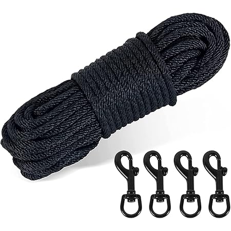 Amazon.com : Flag Rope 50 Feet Flag Pole Halyard Rope and Clips Kit 4 ...