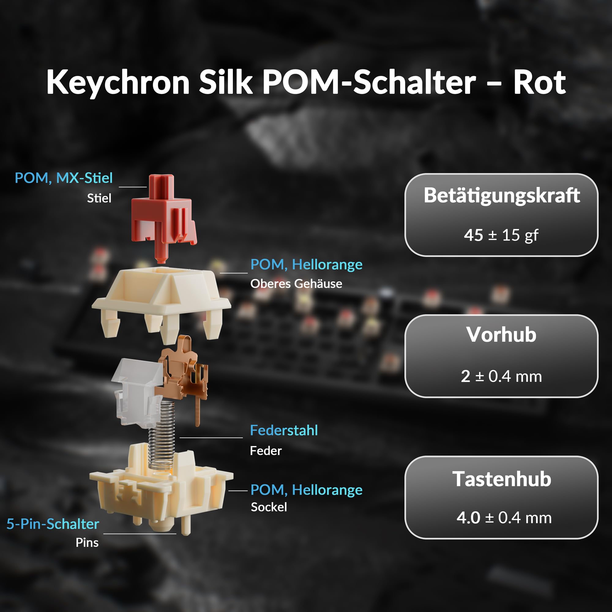 Keychron Q6 Ultra 8K – Kabellose mechanische Tastatur mit ISO-QWERTZ-Layout | 8000 Hz - Vollmetallgehäuse - 2,4 GHz/Bluetooth 5.3/USB-C - Red-Schalters - Schwarze Gaming-Tastatur für Mac/Windows/Linux
