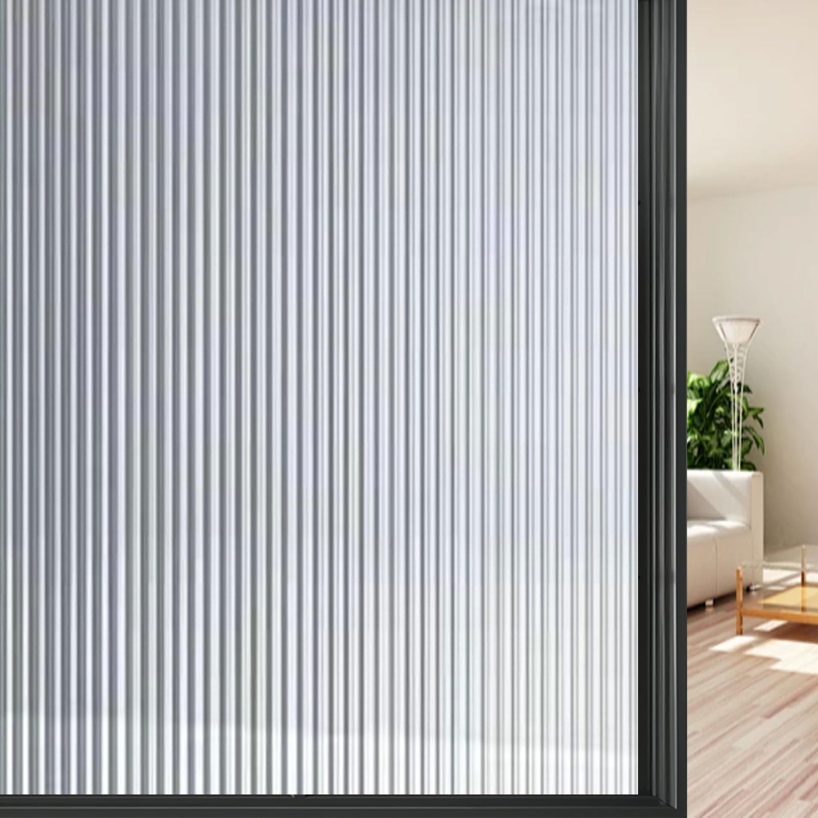 Fensterfolie Blickdicht, Selbsthaftend Sichtschutzfolie Fenster 115 x 500 cm Ohne Kleber Dekorfolie Gute Privatsphäre Schutz für Büro Bad Duschkabine, Changhong 2