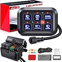 Vista 1 de Nilight Panel de Interruptores de 6 Posiciones Sistema de Relé de Control de Circuito Universal con Arnés de Cableado con Fusible LED Pod Regulable