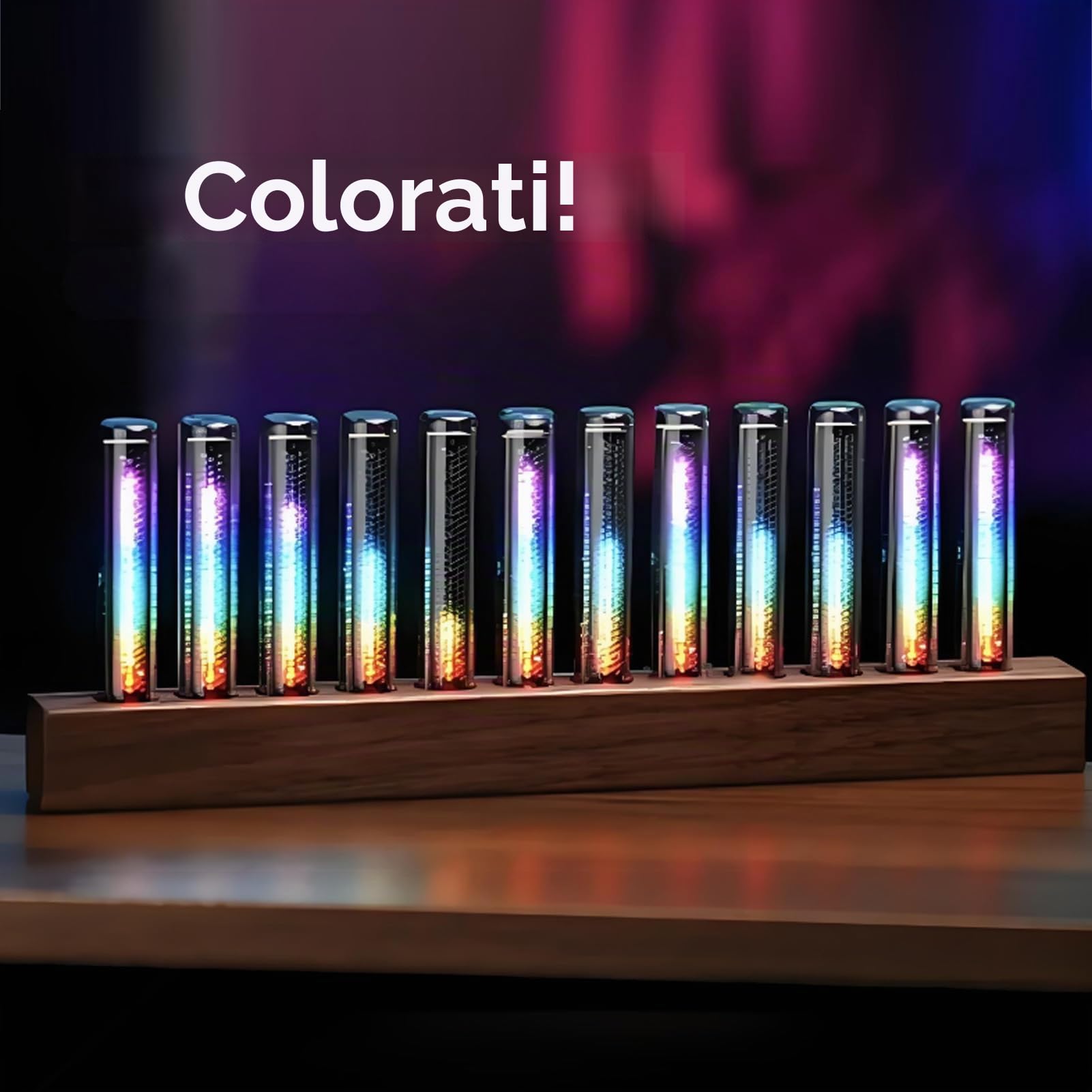 ASHATA Display a LED per Spettro Musicale, Display per Analizzatore di Spettro Audio Domestico con 12 Luminosi, Barra Luminosa per Ritmo Musicale Ad Alta sensibilità Luminosità Colore