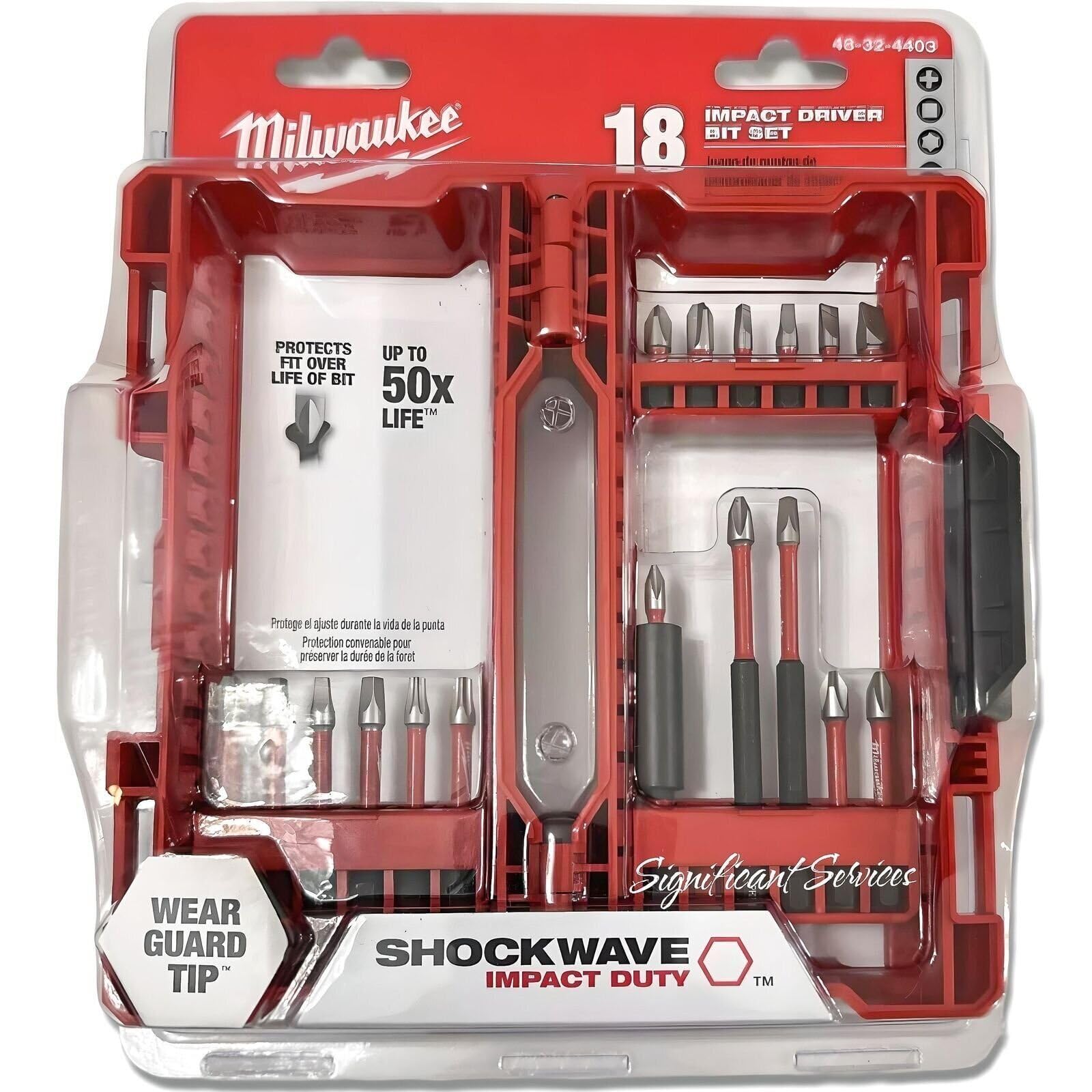 MILWAUKEE ELEC TOOL 48-32-4403 18PK Driver Bit Set - Screwdriver