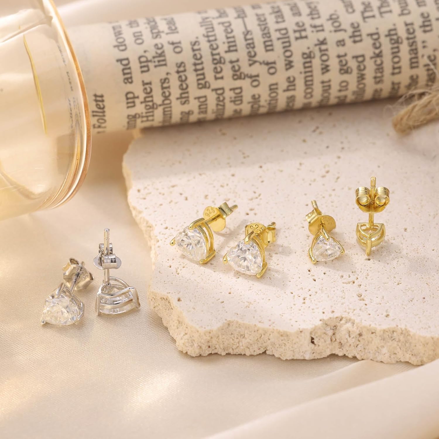 BREN Moissanite Earrings - 0.6ct-4ct D Color Lab Created Imitation Diamond Earrings Studs Handmade 925 Sterling Silver Earrings Solitaire Moissanite Stud Earrings for Women Christmas Gifts - Image 6