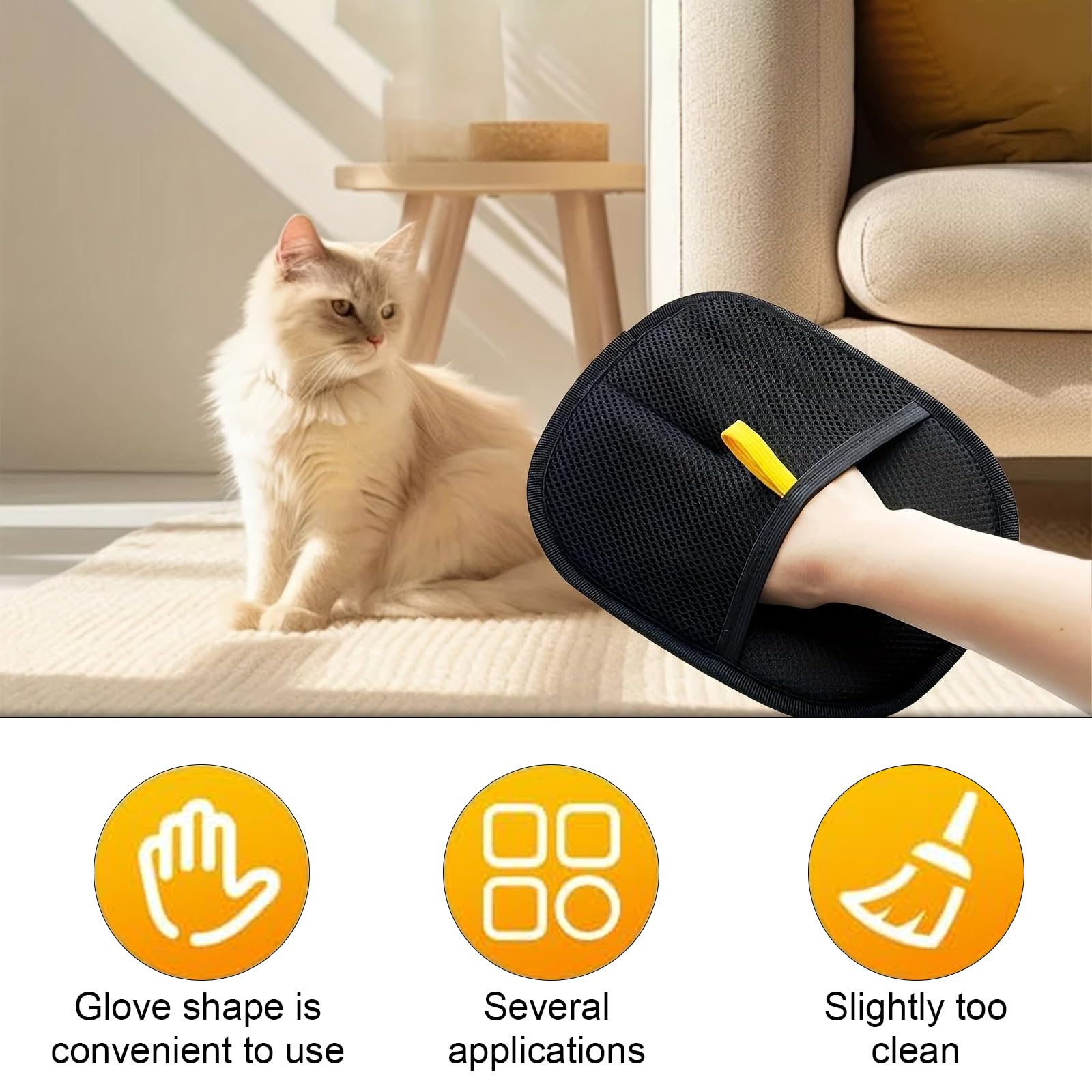 SOPSTUO Pet Hair Removal Glove for Dogs & Cats Gloves Grooming for Deshedding Washing, Reusable Pet Hair Remover Glove - Image 4