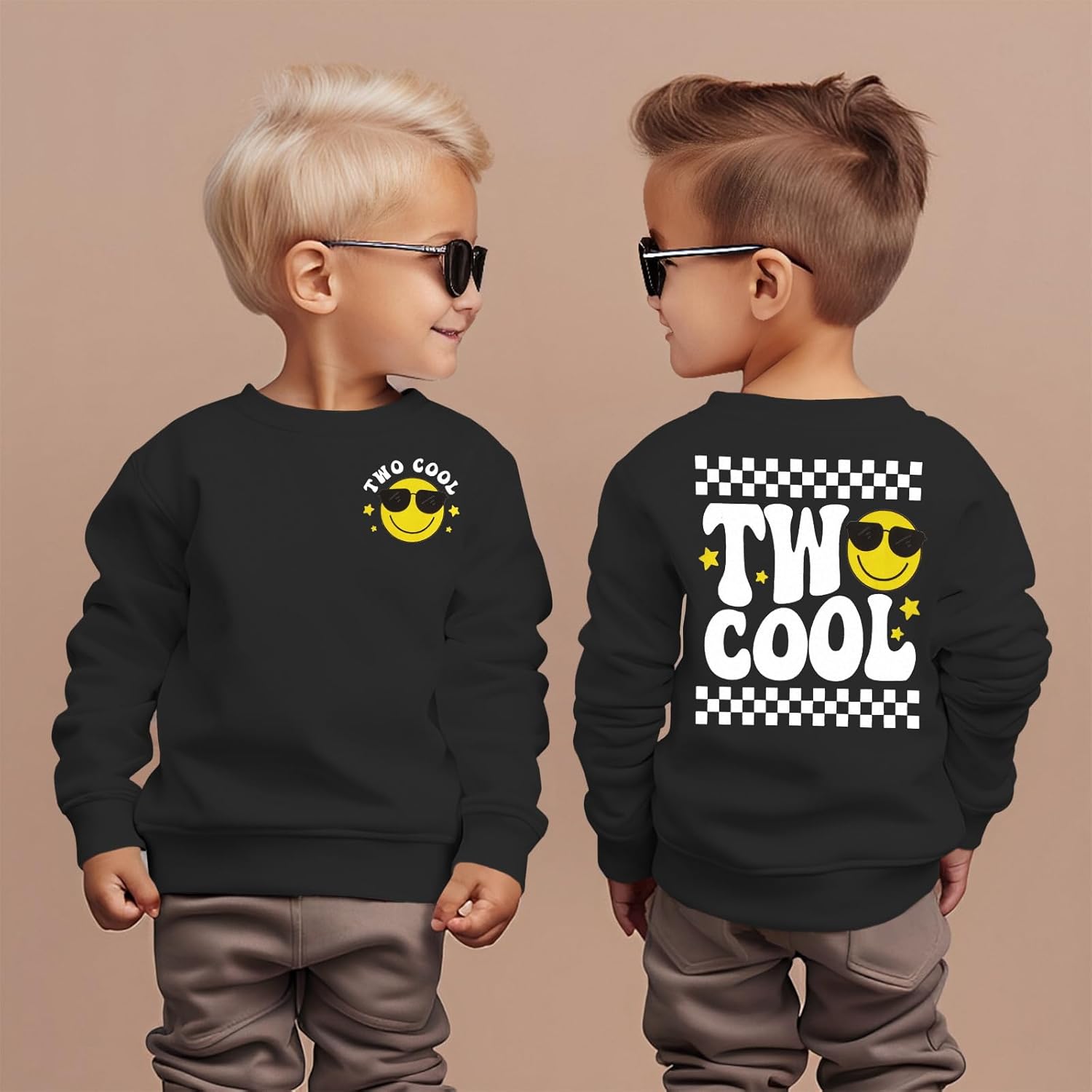 Two Cool Birthday Sweatshirt 2nd Birthday Boy Outfits 2 Year Old Toddler Boys Second Bday Party Long Sleeve Shirts - Image 5