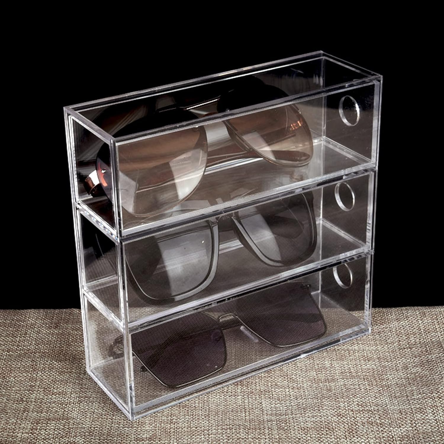 Glasses Frame Acrylic Eye Glass Storage Organizer Box Bin Holder for Sunglasses Reading Glasses Eye Glass Cases Accessories Use Vertically Display Stand (Size : 3 Tier) (4 Tier)