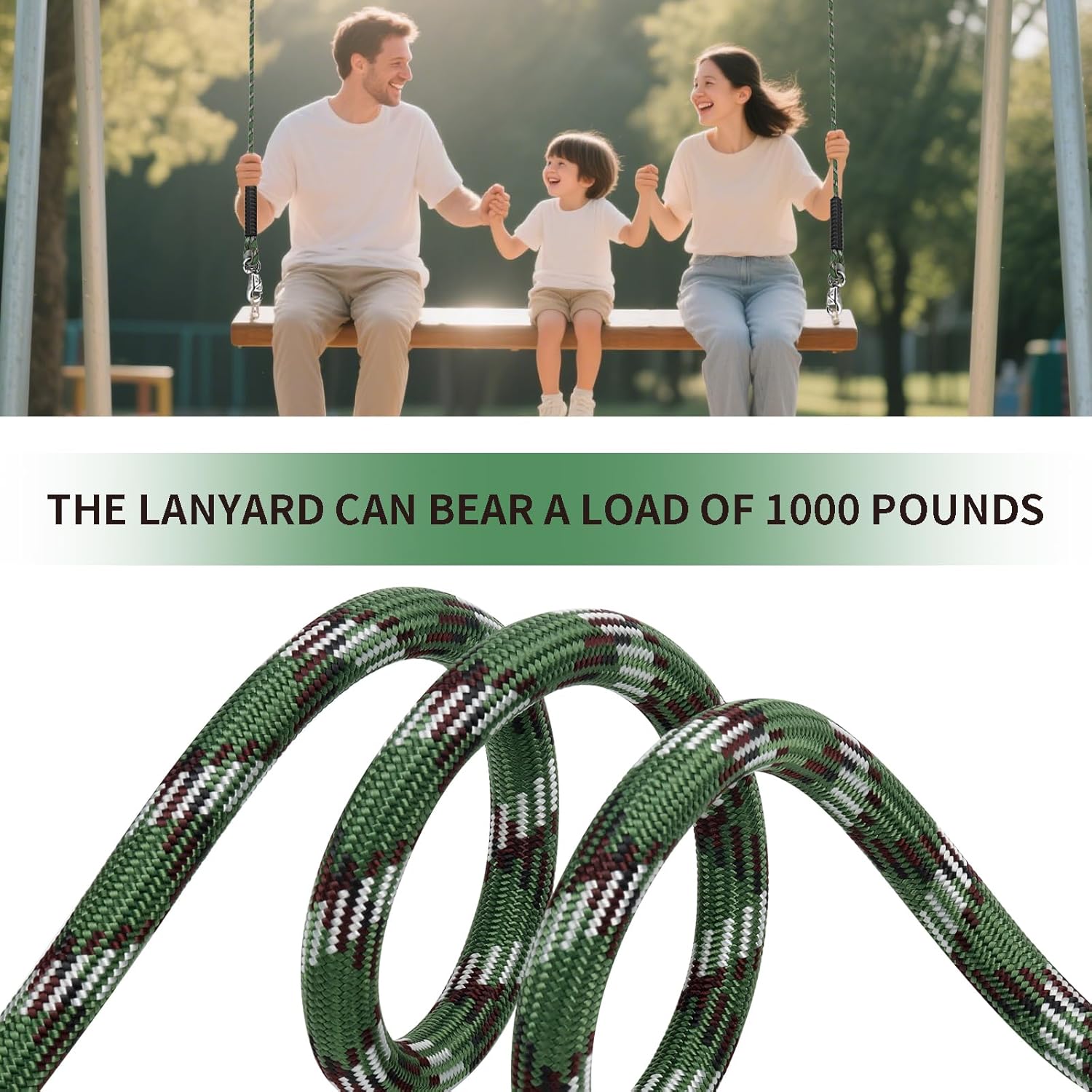 Adjustable Hammock Tree Straps Heavy Duty Tree Swing Rope 3.9Ft(47") 360° Rotation Tree Swings Hanging 1000lbs for Outdoor Swings Hammock Playground Set Accessories,1Pcs of Green 6 71kUsF6 9AL. AC SL1500