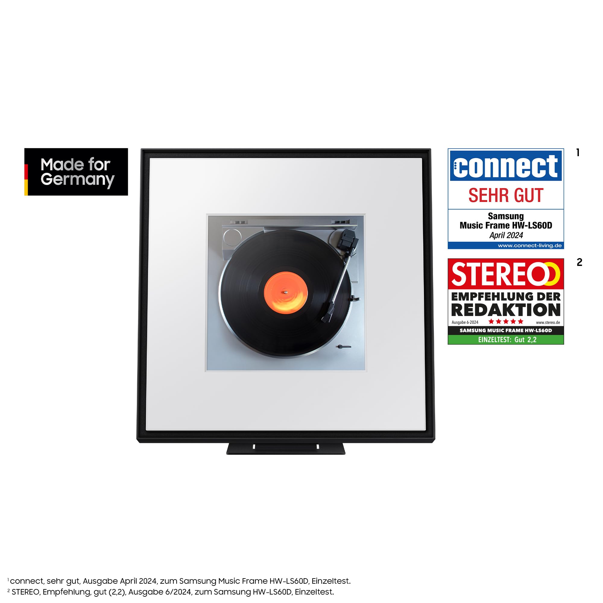 Samsung Music Frame HW-LS60D Barra de Sonido para TV, diseño de Marco de Fotos, Altavoz Bluetooth con Gran Punto Dulce, transmisión inalámbrica [2024] [versión Alemana]