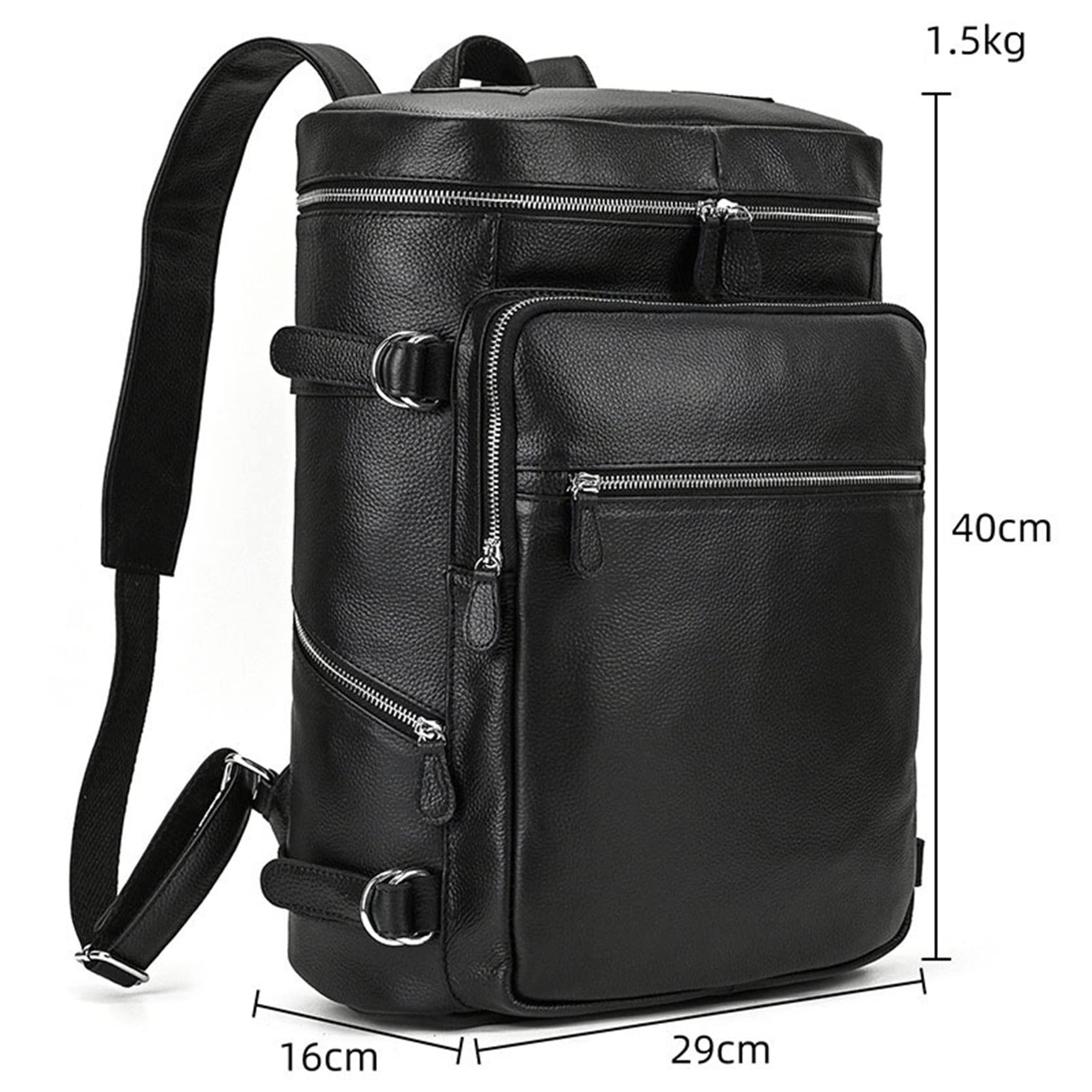Laptoptasche Rucksack Herren Arbeit Schulrucksack, Herren Vintage Echtes Leder Rucksack 15,6 Zoll Laptop Tasche Mode College Tasche Große Kapazität Computer Rucksack Reise Daypack für Business/Schule/