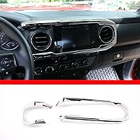 Vista 9 de YIWANG - Cubierta para panel de salpicadero de consola central de ABS para Toyota Tacoma 2016-2020, accesorios de coche de conducción izquierda Negro