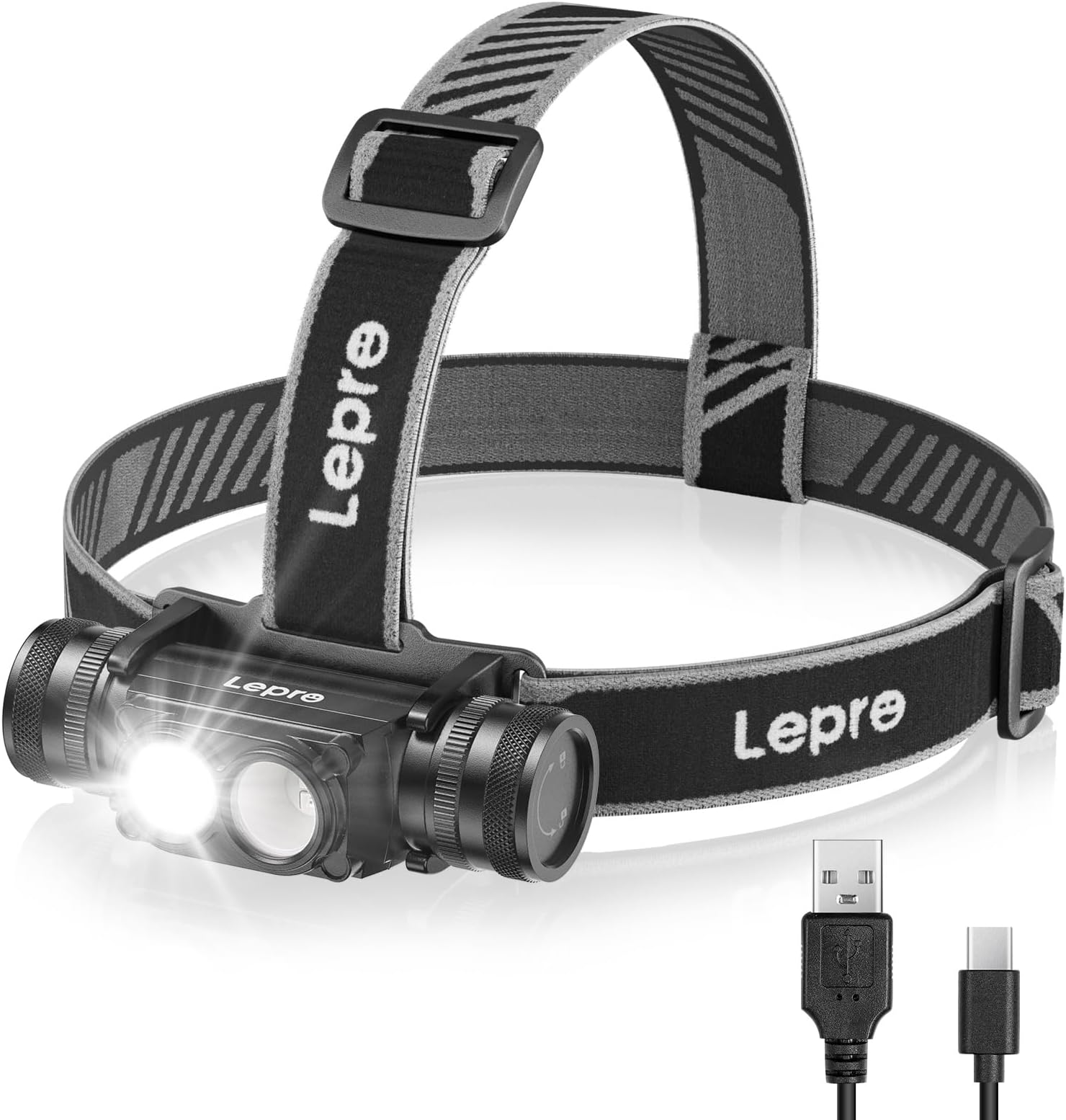 Rechargeable Headlamp IP65 Super Bright 1000 Lumens Removable LED Headlamp Headlamp with Red Light, 6 Lighting Modes for Camping, Sports, Fishing, Crafts [w