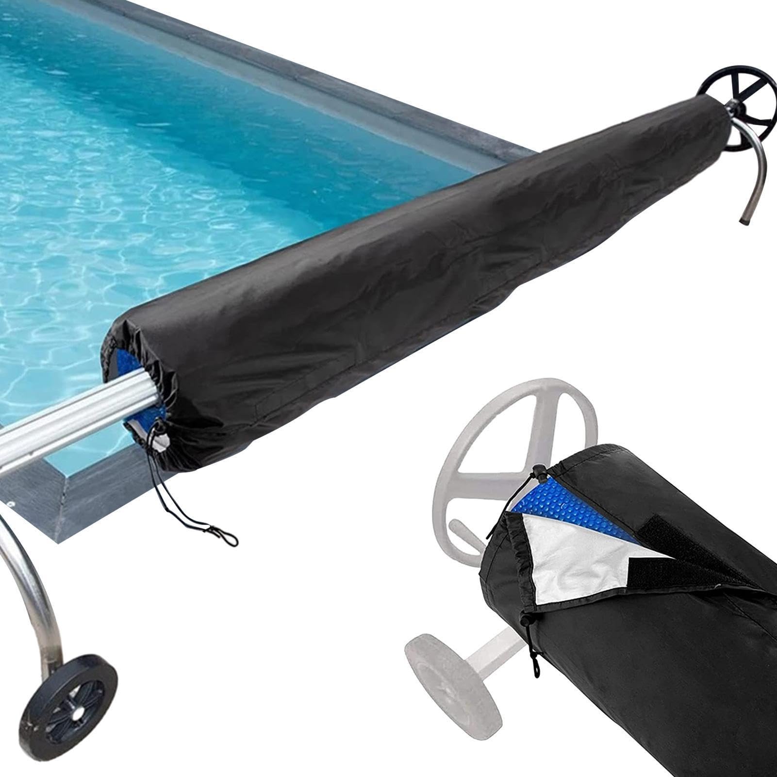Couverture de bobine solaire pour piscine – Bobine de couverture pour piscine, protection solaire, protection pour enrouleur résistant pour hors sol, adaptée aux piscines de différentes