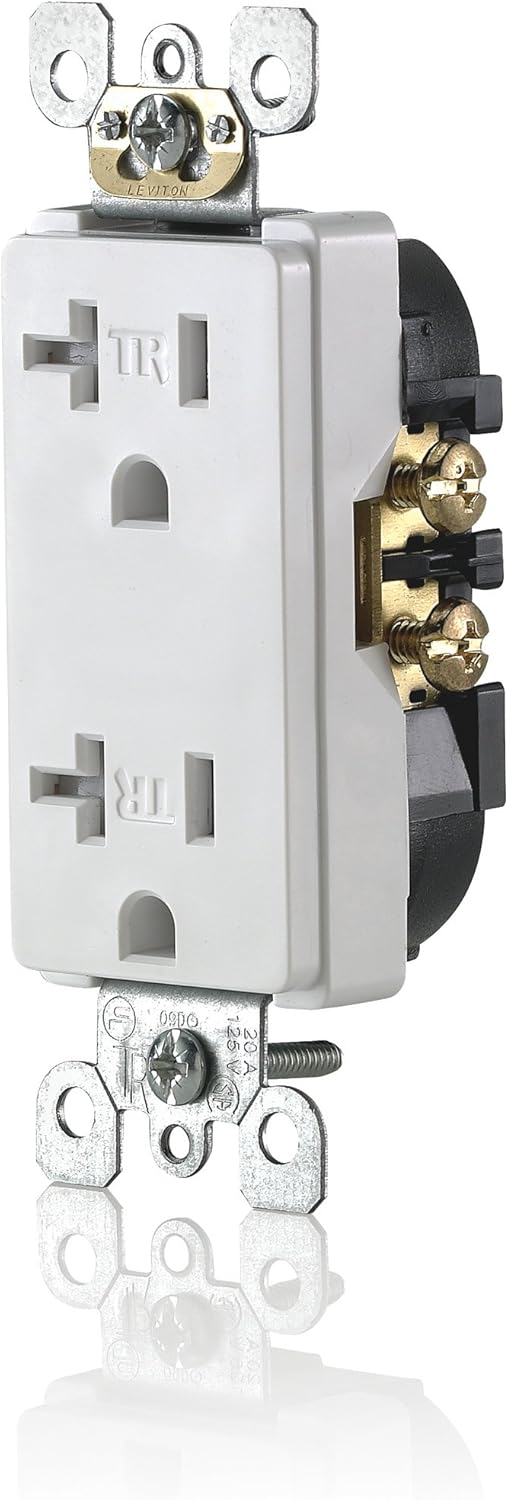Leviton M02-T5825-Wmp 20a 125v White Decora Tamper Resistant Outlets 10 Count
