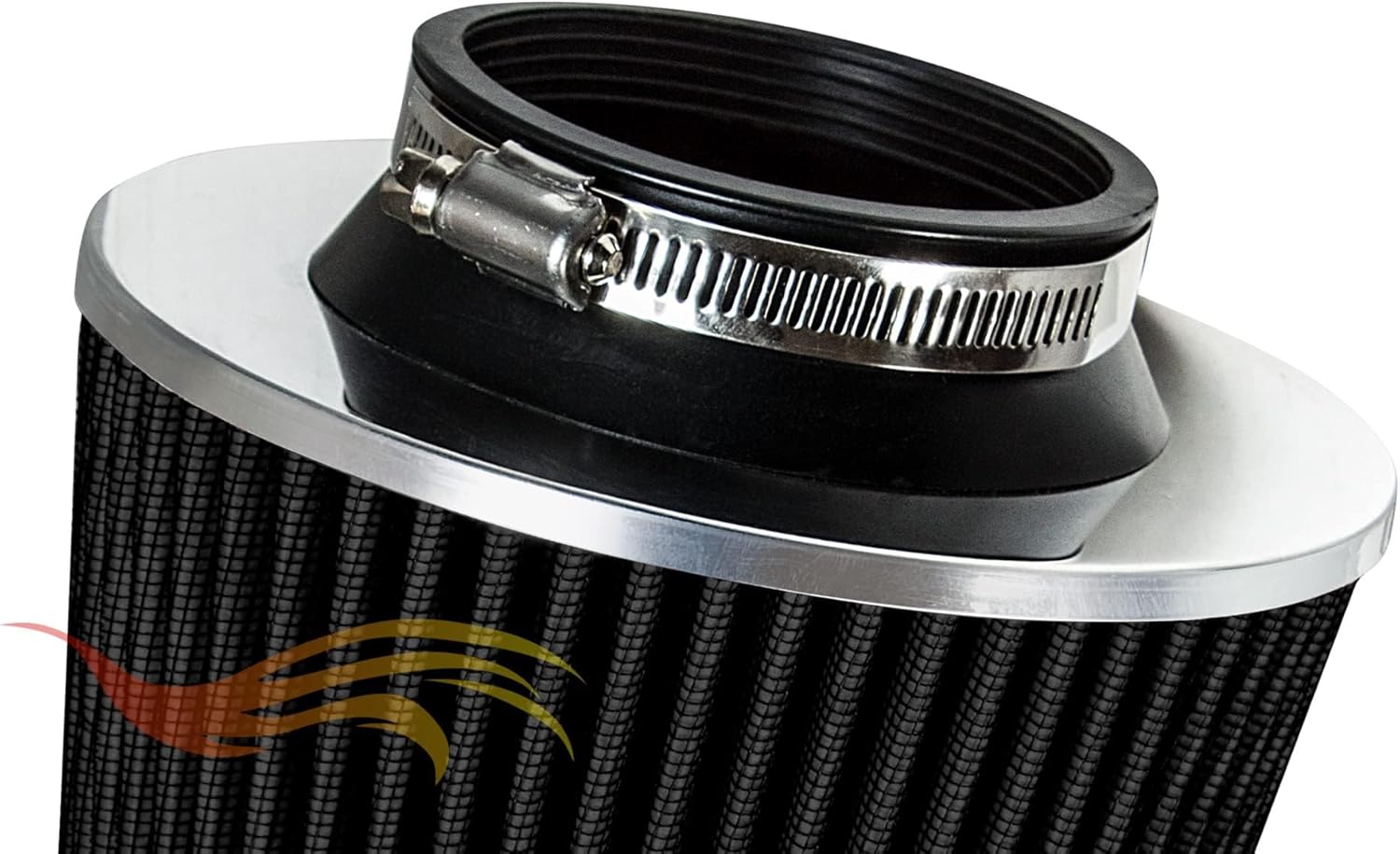 BLACK 3.5" 89 mm Inlet Truck Air Cone Replacement Performance Washable Clamp-On Dry Air Filter (8" Tall)