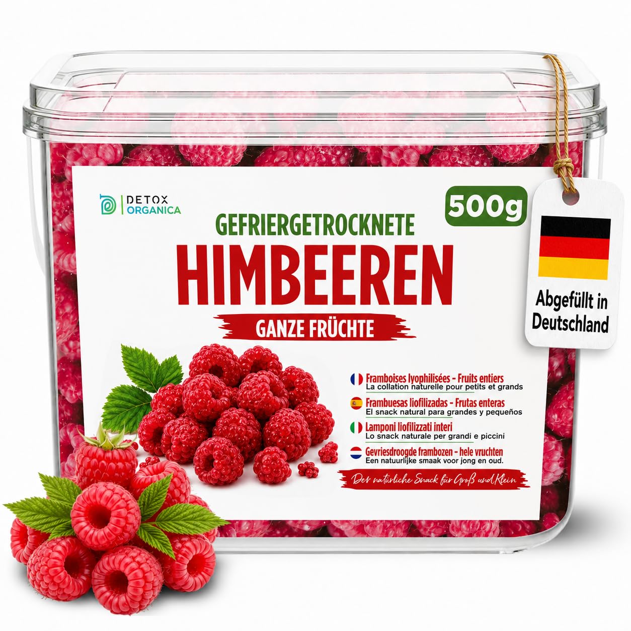 Detox Organica-Lamponi Liofilizzati -Sacchiello Richiuibile da 500g
