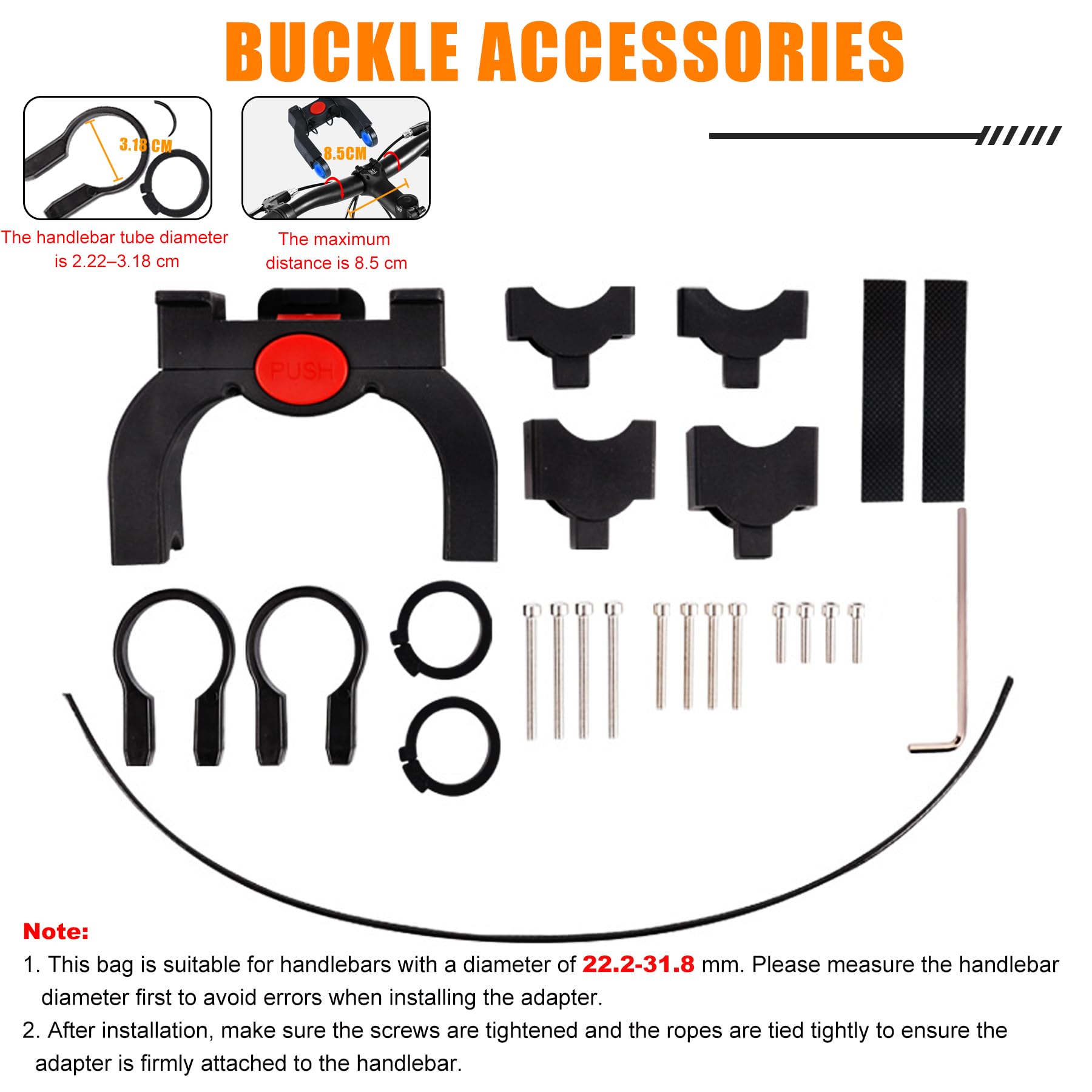 Sacoche de Guidon Vélo 7L – Sac de Guidon Imperméable avec Adaptateur de Guidon pour Vélos et Vélos Électriques, Sacoche de Guidon avec Écran Tactile et Sangle d'Épaule Amovible