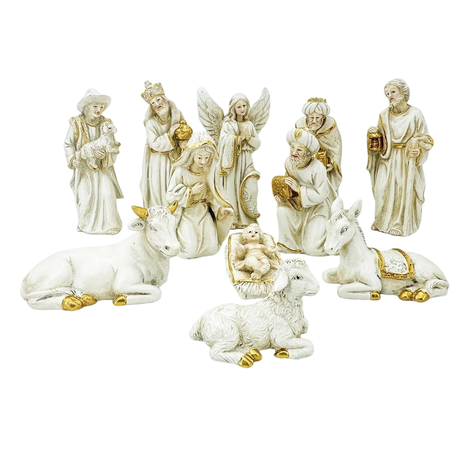 Crèche De Noël 11 Pièces Crèche De Noël Décoration Intérieure Pour Période | Figurine Religieuse Pour Église Fête Portail Maison Jardin Église