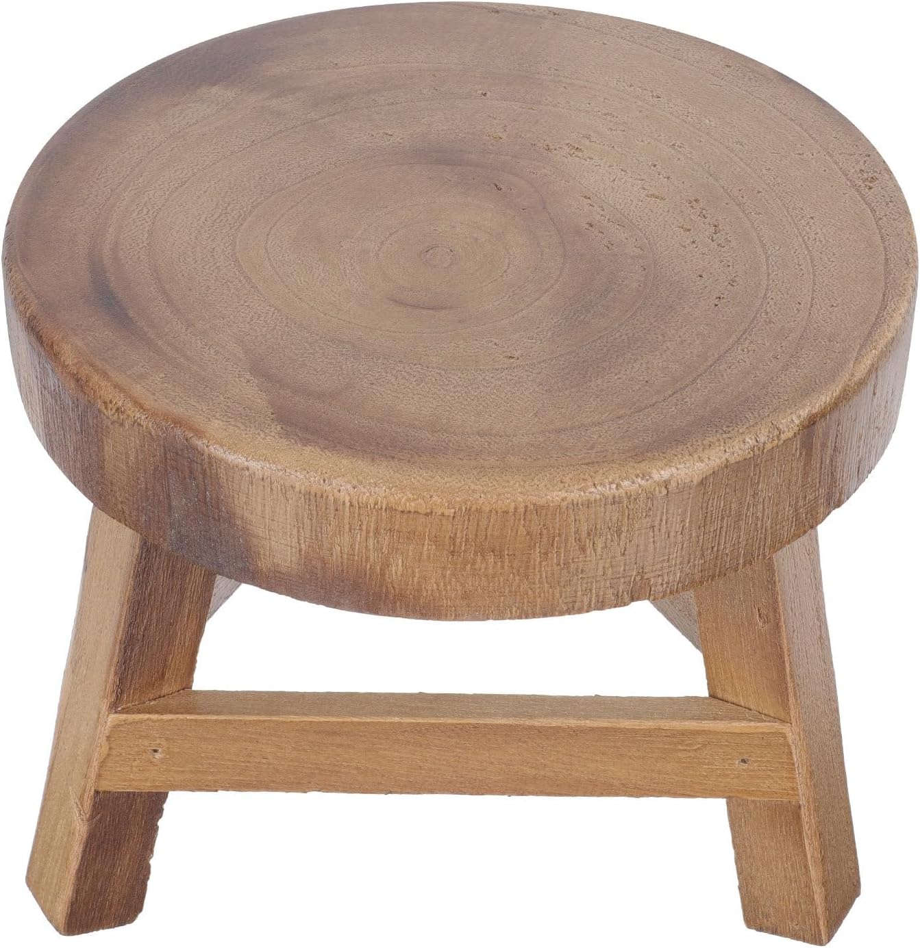 INOOMP Sturdy Wooden Plant Stand Small Round Stool for Houseplants Corner Planter Rack Rustic Style