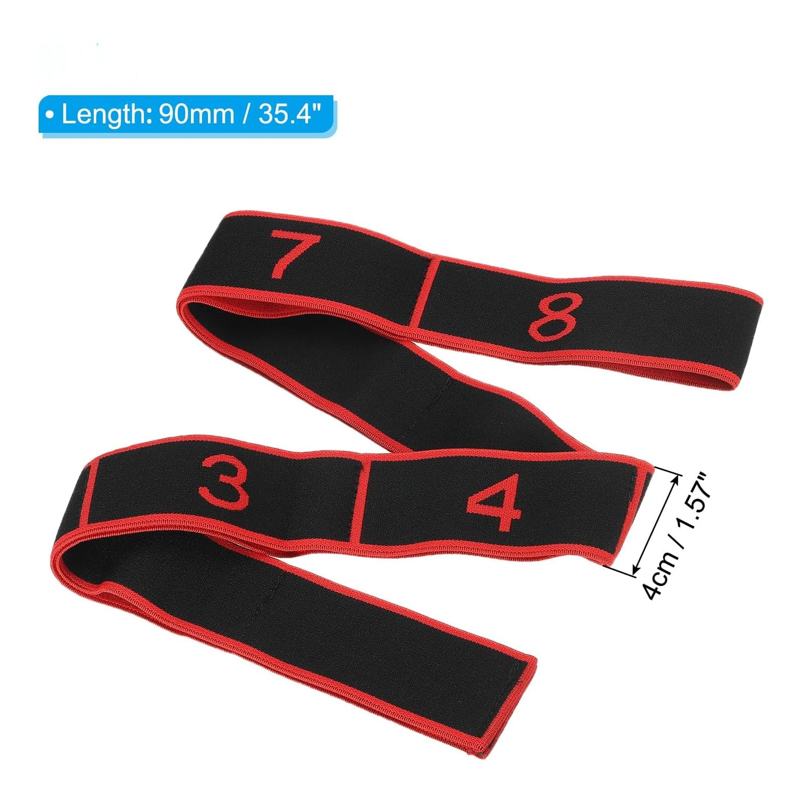 Fitness Widerstandsband für Stretching und Yoga, 8 Schlaufen Gummiband für Flexibilität und Krafttraining, ideal für Pilates und Ganzkörpertraining