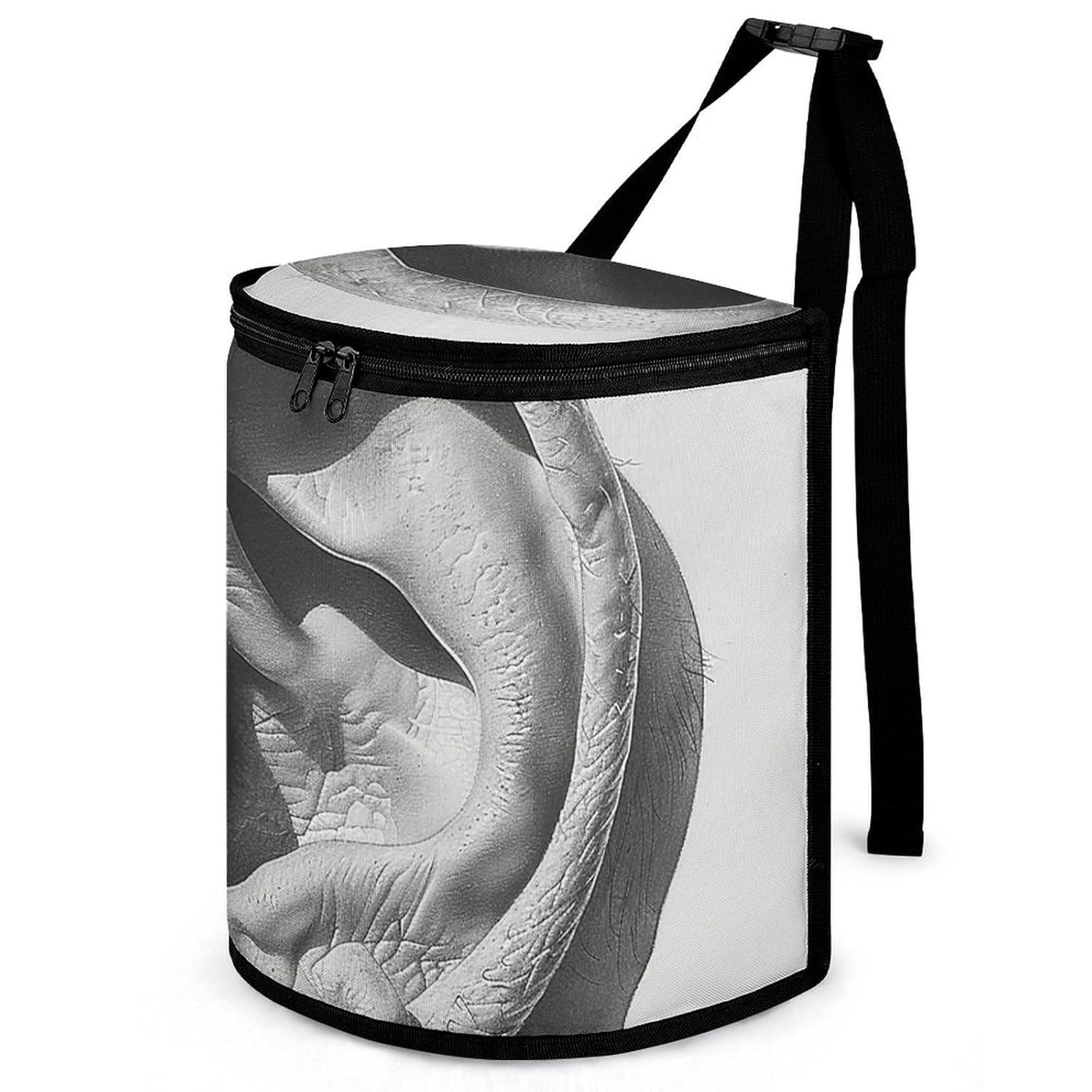 MUSM Leakproof Car Trash Can 2.5 Gallon, Durable Automotive Garbage Bag with Waterproof Liner, Pencil Drawing of Ears Trash Bag for Car, Truck, RV & Bathroom