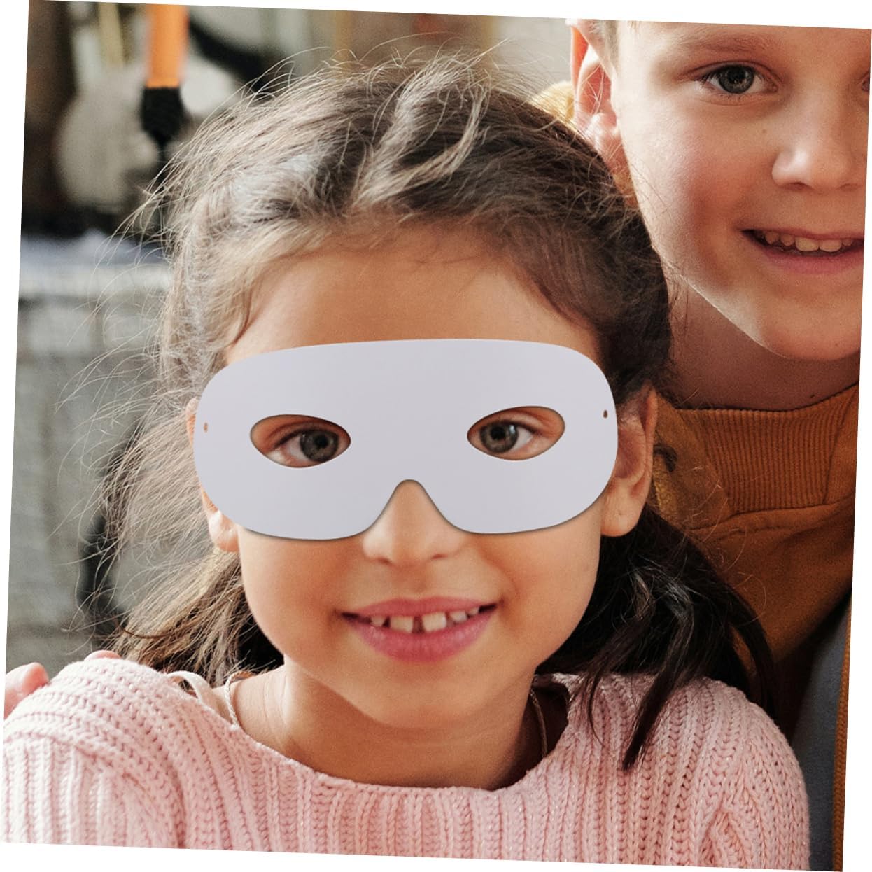 BESTonZON 80pcs Blank Paper Art Masks Hand-drawn Craft for Boys and Girls Adults for Halloween Party Cosplay and Creative Activities Comfortable White Cardstock