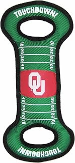 Pets First NCAA Football Field Dog Toy with Squeaker. - Oklahoma Sooners - for Tug, Toss, and Fetch. - Tough & Durable PET Toy