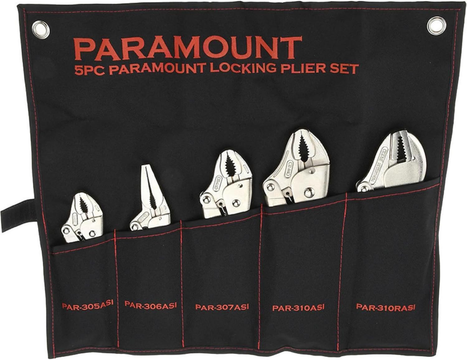 Paramount Locking Plier Set: 3 Curved Jaw, 1 Long Nose, 1 Straight Jaw