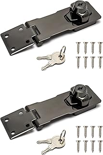 QWORK® Keyed Hasp Locks, Twist Knob Keyed Se...,