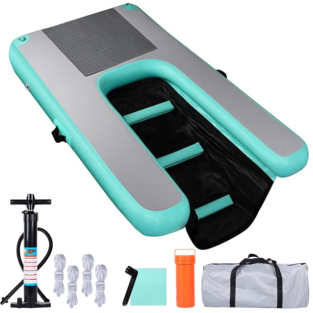 DiDiBirDi Rampa de agua para perros, gran rampa de agua inflable, escalera