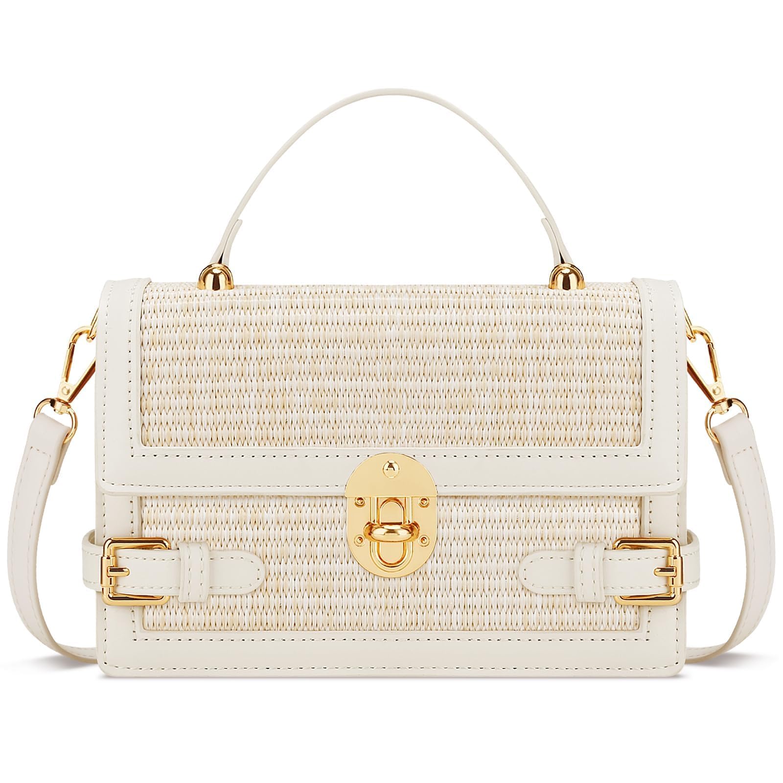 View 1 of **DAMAGED LATCH**(READ NOTES)
KKXIU Straw Purse for Women, Summer Beach Shoulder Bag for Vacation