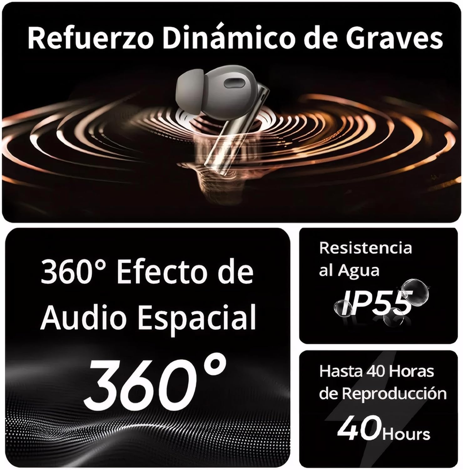 realme Buds Air 6 Pro True Wireless Earbuds, 50dB Noise Reduction, ANC to Ears and Environment, Hi-Res Sound, LDAC, 3D Audio, 40H Battery, Wireless Charging, Bluetooth 5.3 - (Silver Blue)